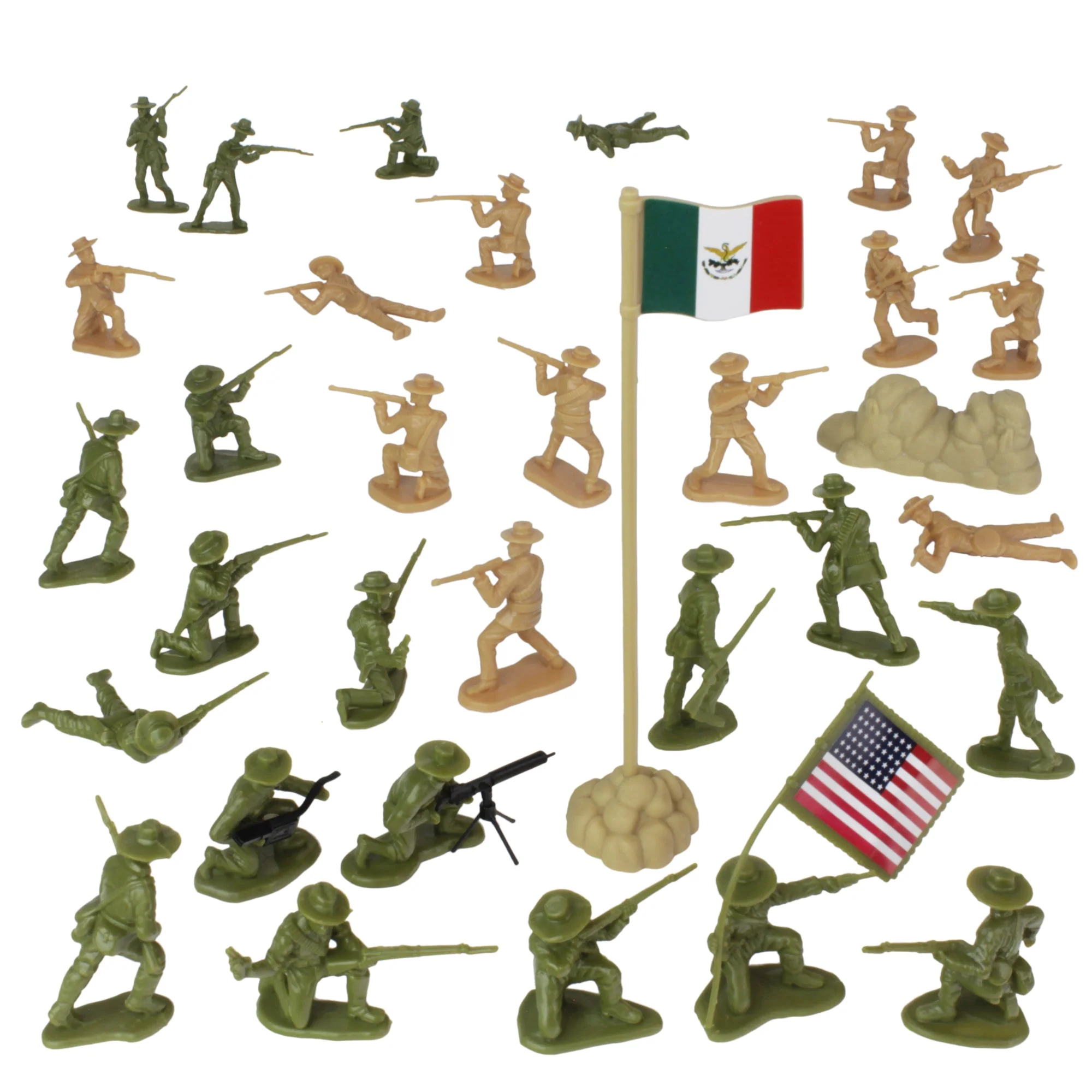BMC Border Wars US Army vs. Mexican Villistas - 34pc Plastic Army Soldier Figure - Image 5