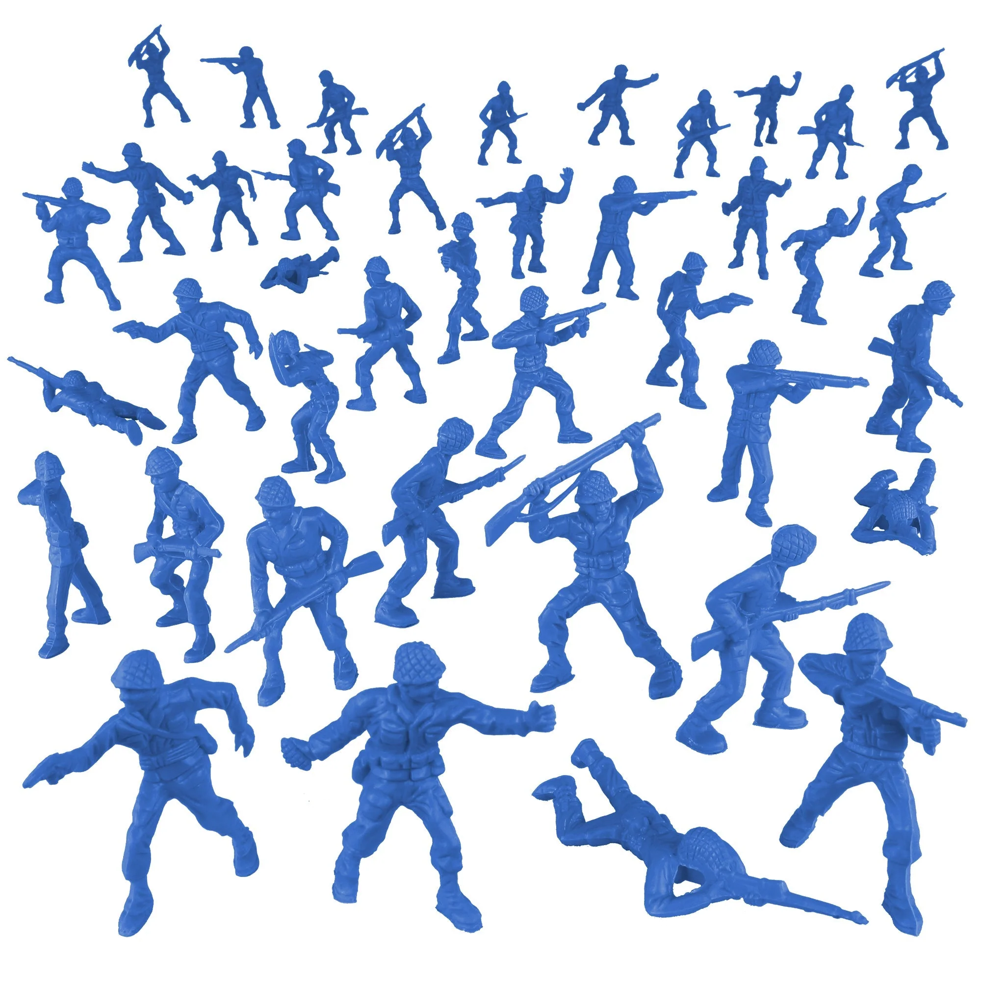 BMC Classic Plastic Army Men - 40pc Blue WW2 Soldier Figures - Made in USA - Image 4