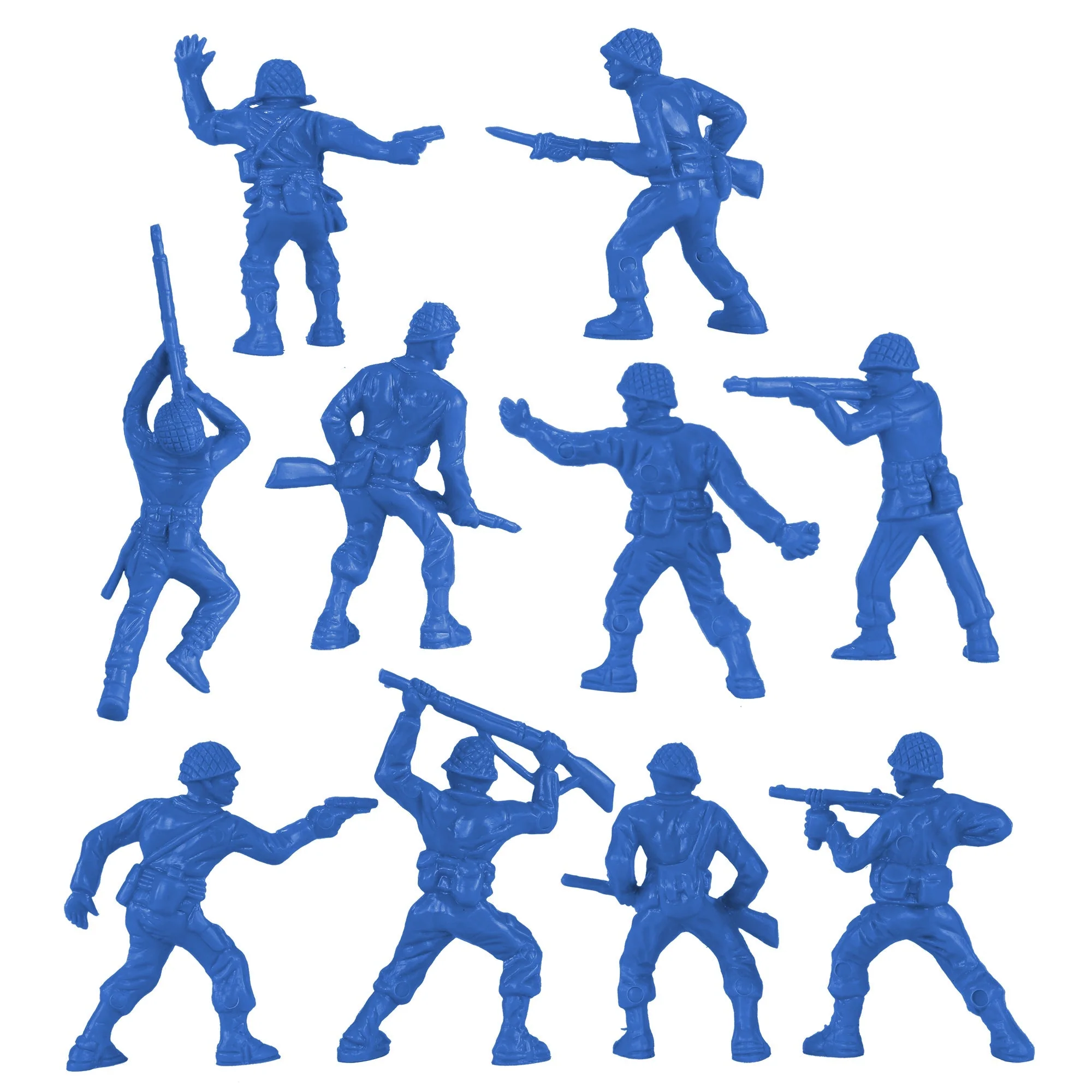 BMC Classic Plastic Army Men - 40pc Blue WW2 Soldier Figures - Made in USA - Image 5