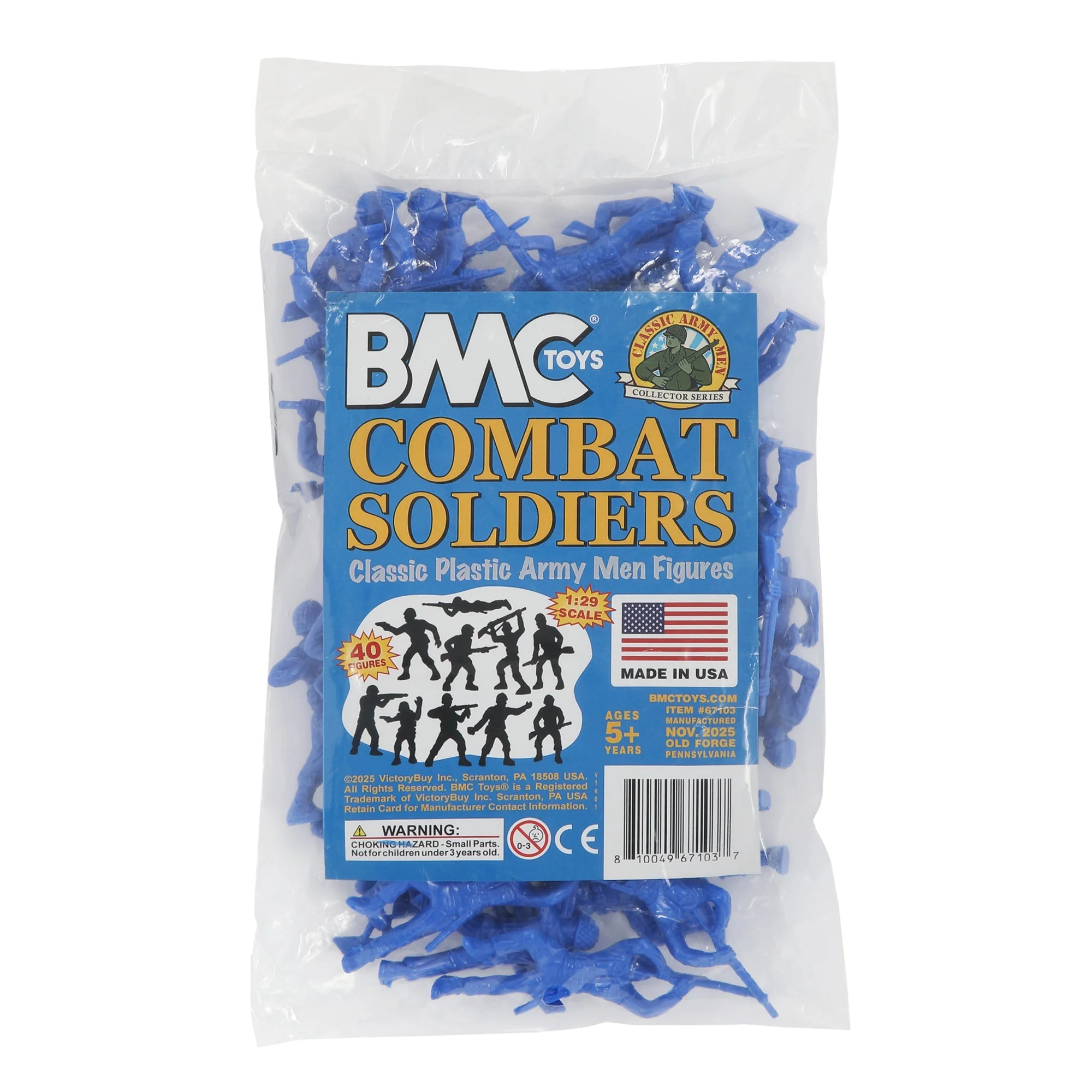 BMC Classic Plastic Army Men - 40pc Blue WW2 Soldier Figures - Made in USA - Image 6