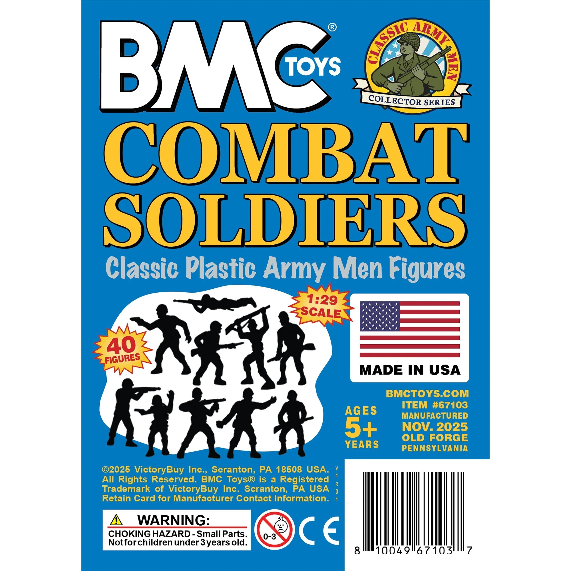BMC Classic Plastic Army Men - 40pc Blue WW2 Soldier Figures - Made in USA - Image 7
