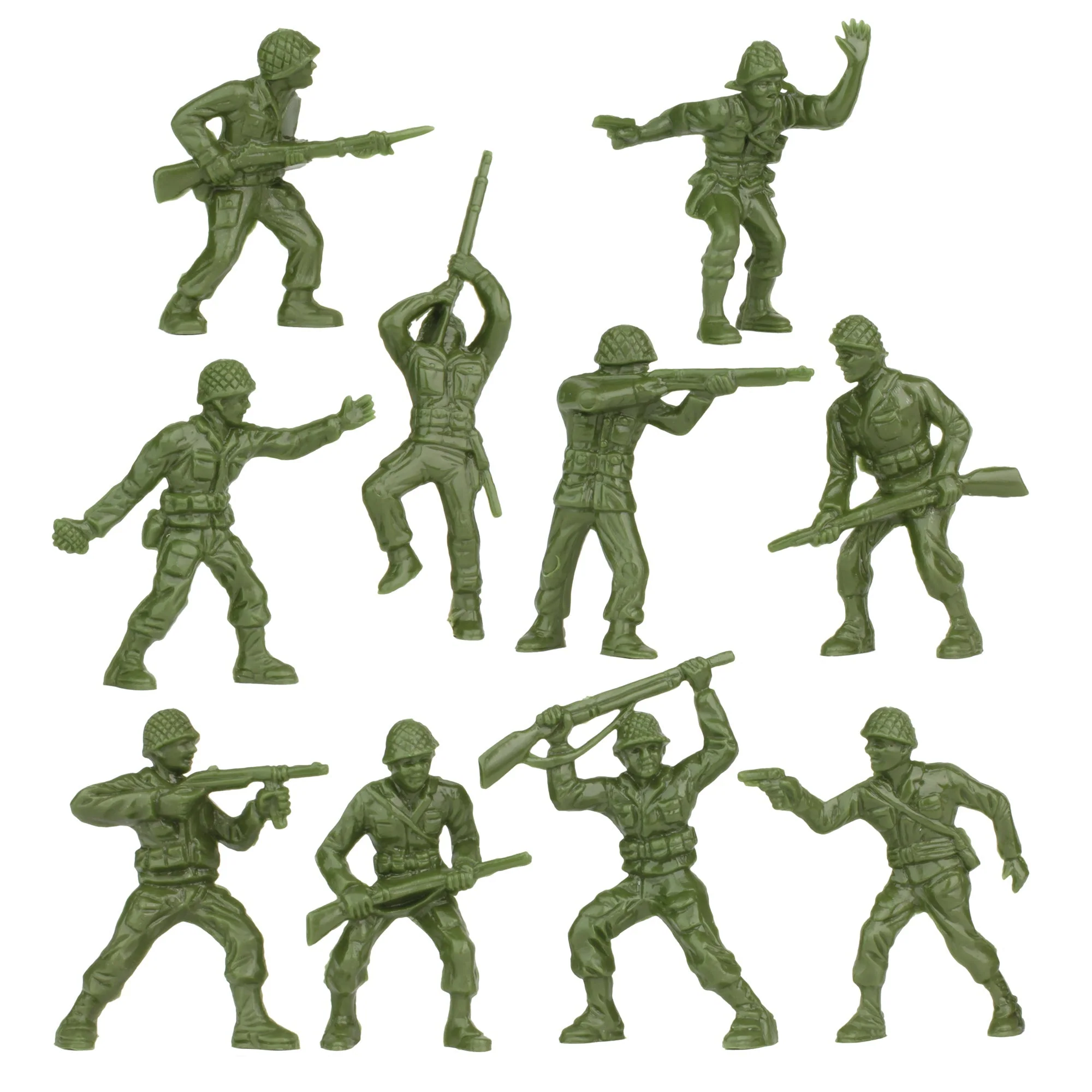 BMC Classic Plastic Army Men - 40pc OD Green WW2 Soldier Figures - Made in USA - Image 3