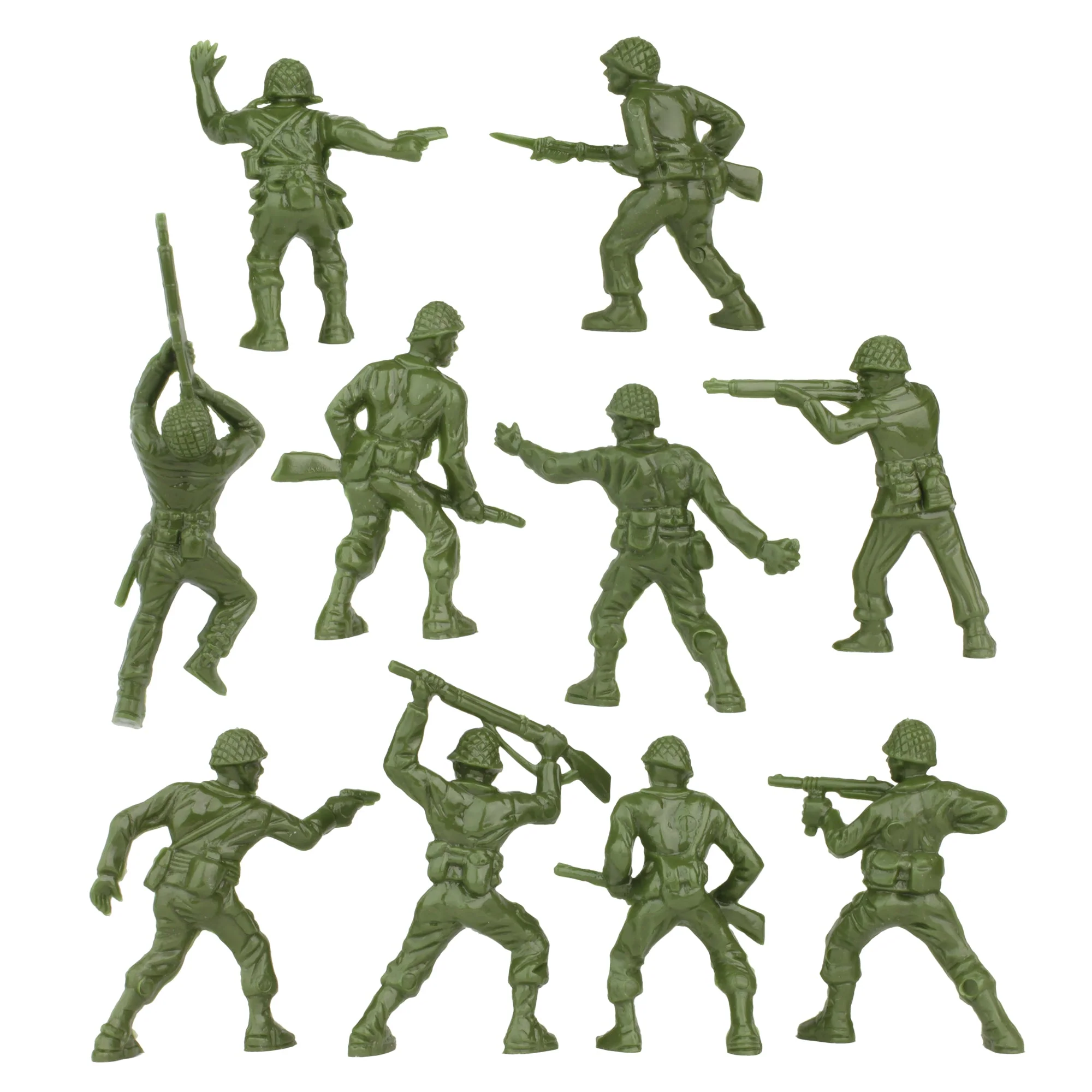 BMC Classic Plastic Army Men - 40pc OD Green WW2 Soldier Figures - Made in USA - Image 4