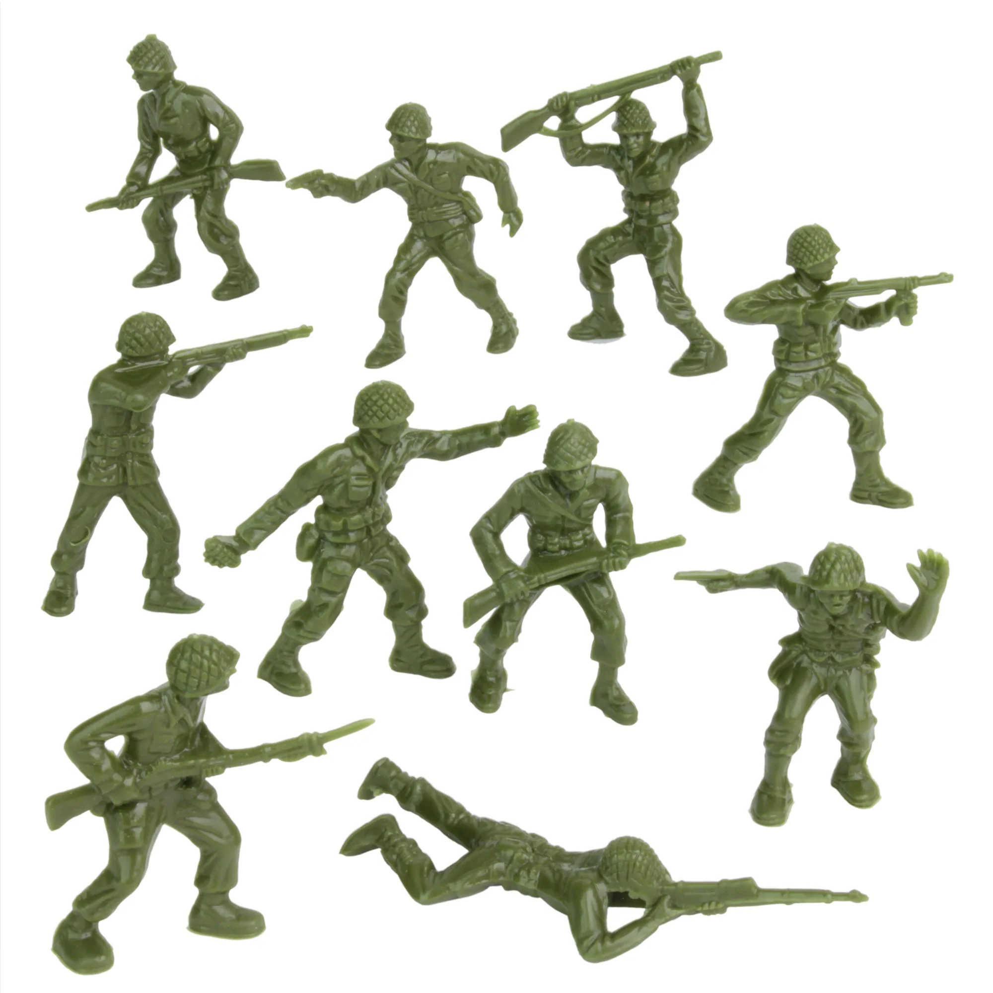 BMC Classic Plastic Army Men - 40pc OD Green WW2 Soldier Figures - Made in USA - Image 5