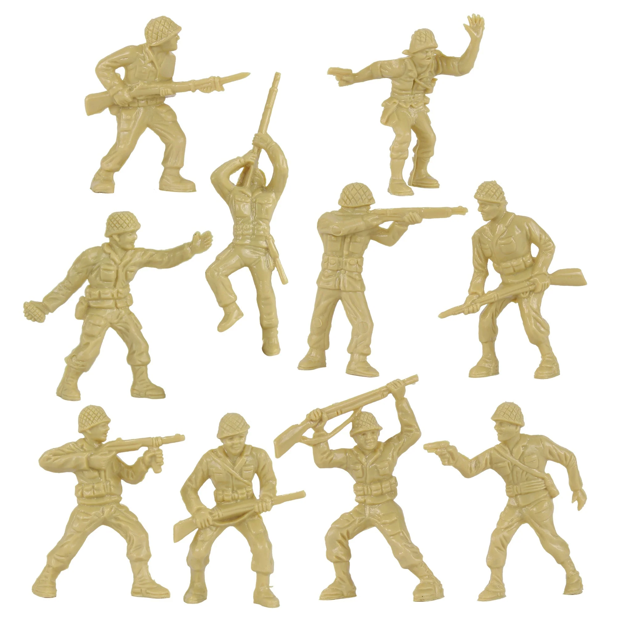 BMC Classic Plastic Army Men - 40pc Tan WW2 Soldier Figures - Made in USA - Image 3