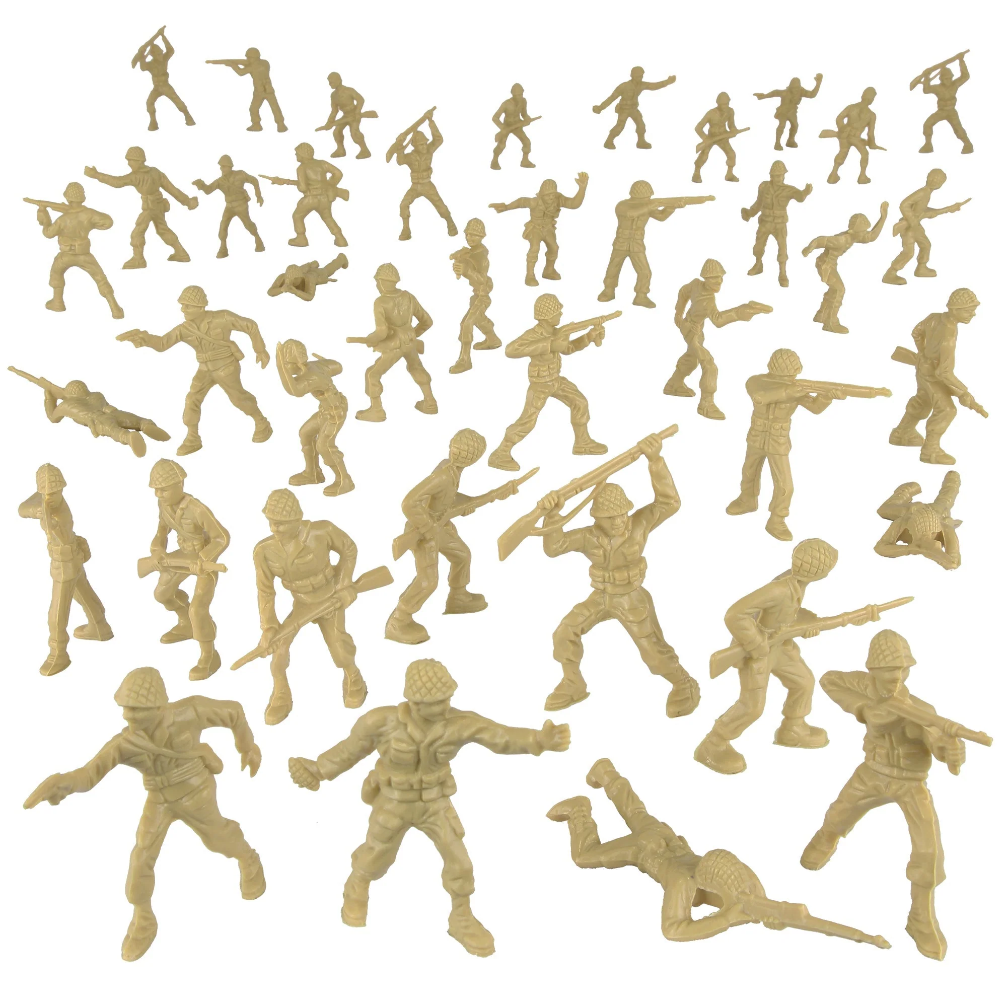 BMC Classic Plastic Army Men - 40pc Tan WW2 Soldier Figures - Made in USA - Image 4