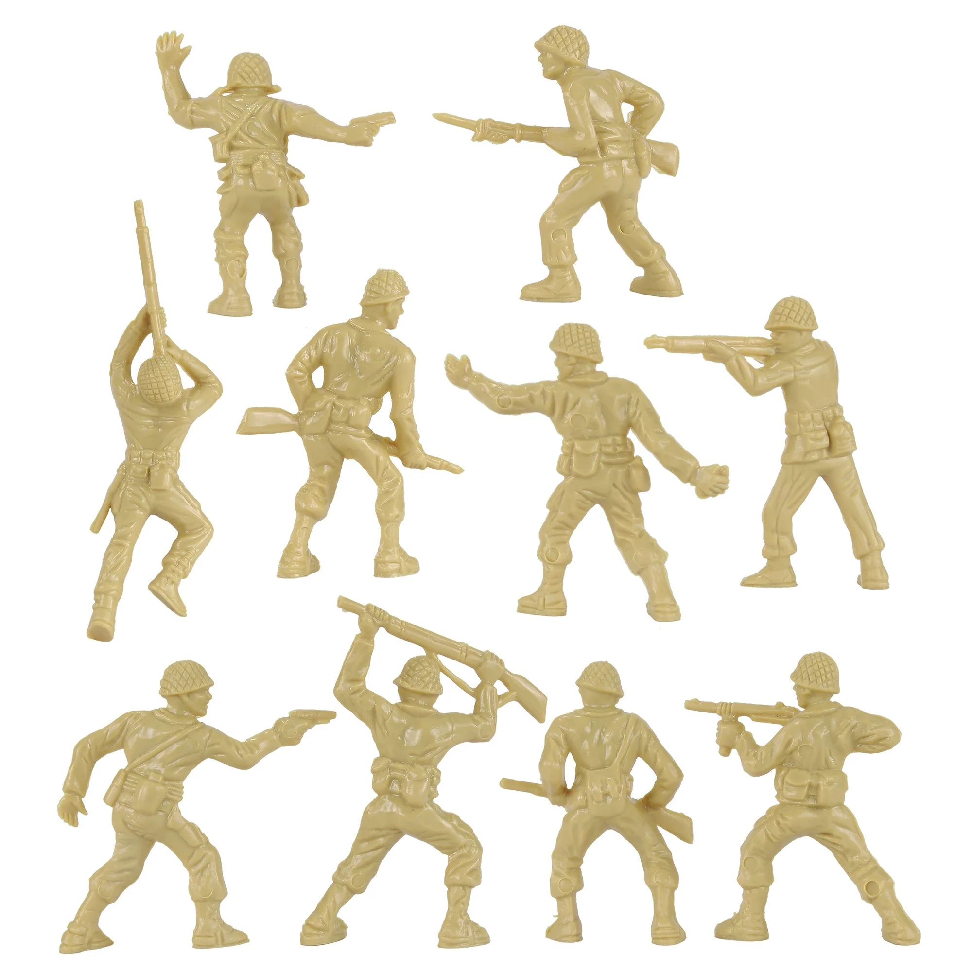 BMC Classic Plastic Army Men - 40pc Tan WW2 Soldier Figures - Made in USA - Image 5