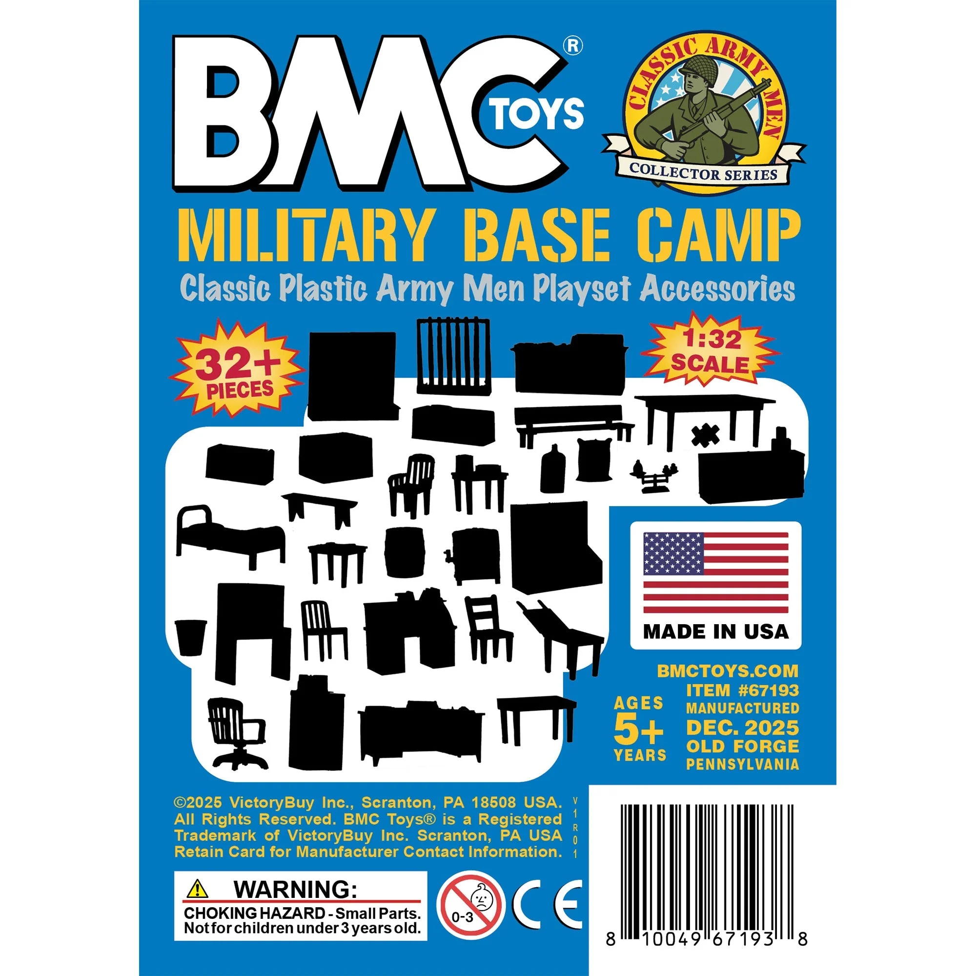 BMC Classic Marx Military Base Camp - 32pc Plastic Army Men Playset Accessories - Image 5