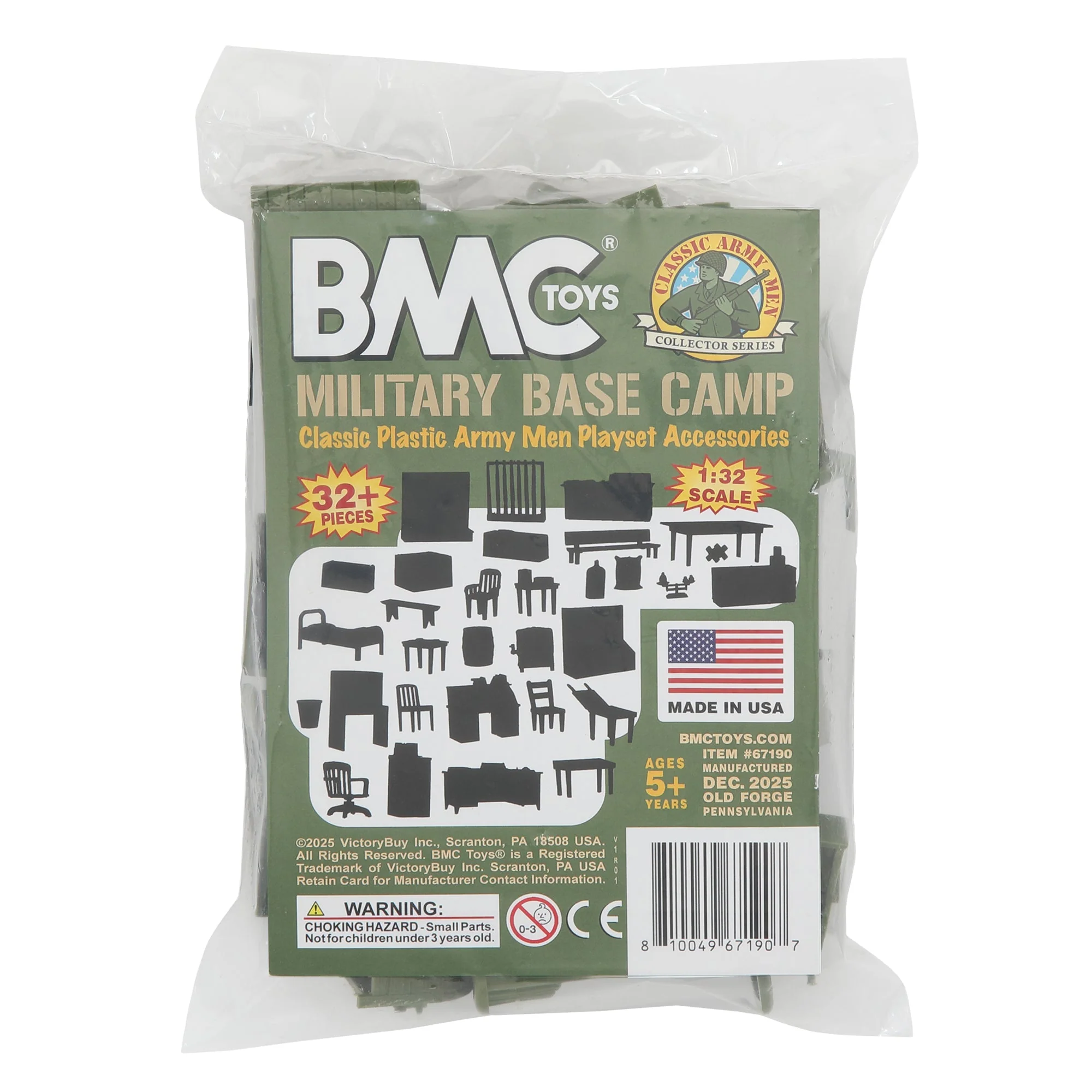 BMC Classic Marx Military Base Camp - 32pc Plastic Army Men Playset Accessories - Image 6