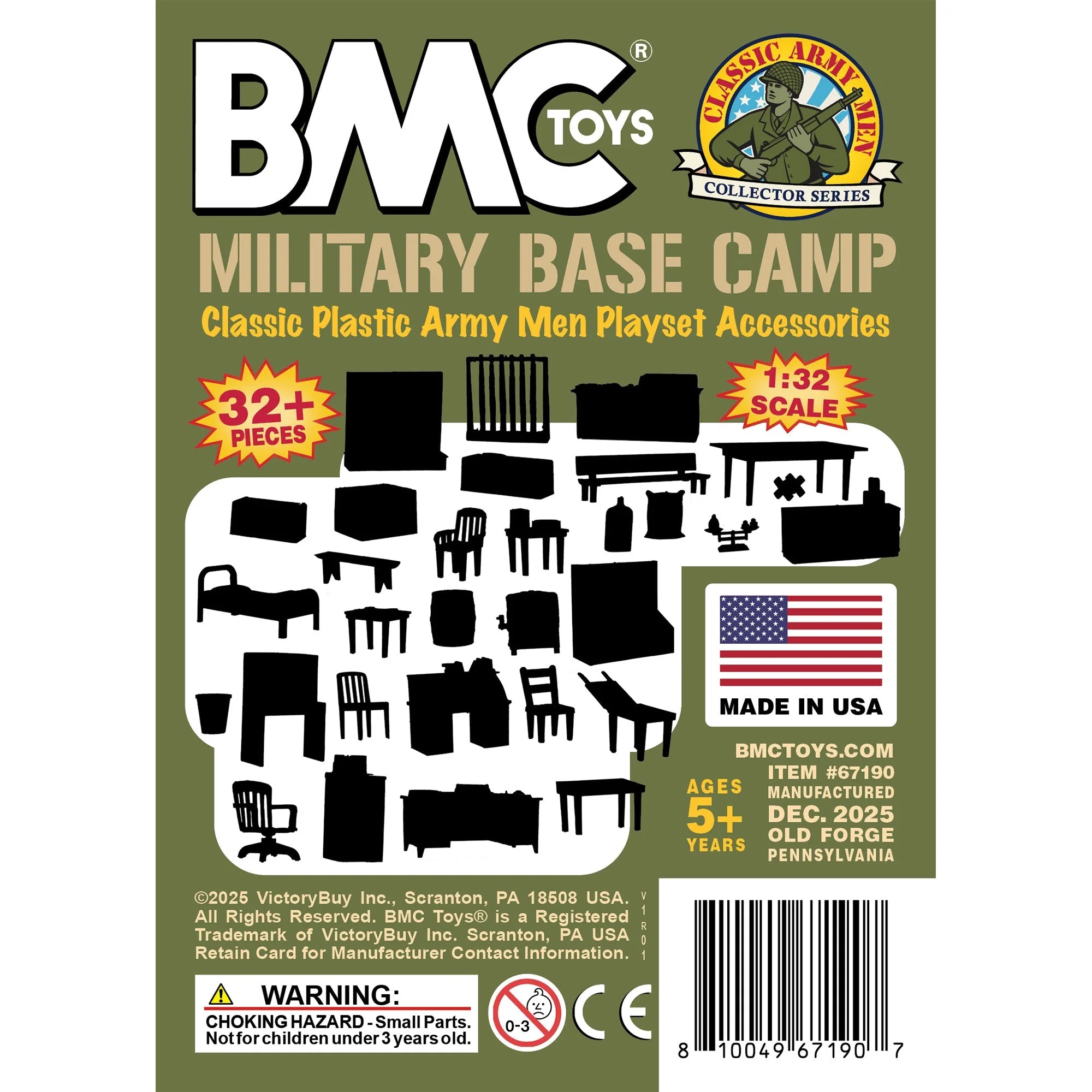 BMC Classic Marx Military Base Camp - 32pc Plastic Army Men Playset Accessories - Image 7