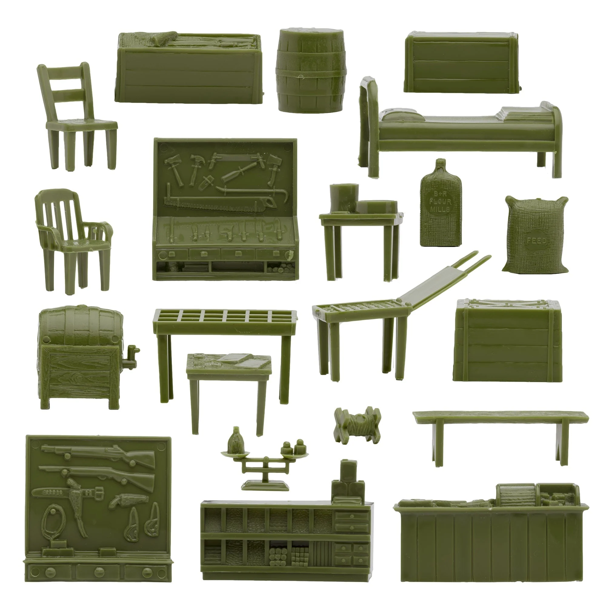 BMC Classic Marx Military Base Camp - 44pc Plastic Army Men Playset Accessories - Image 4