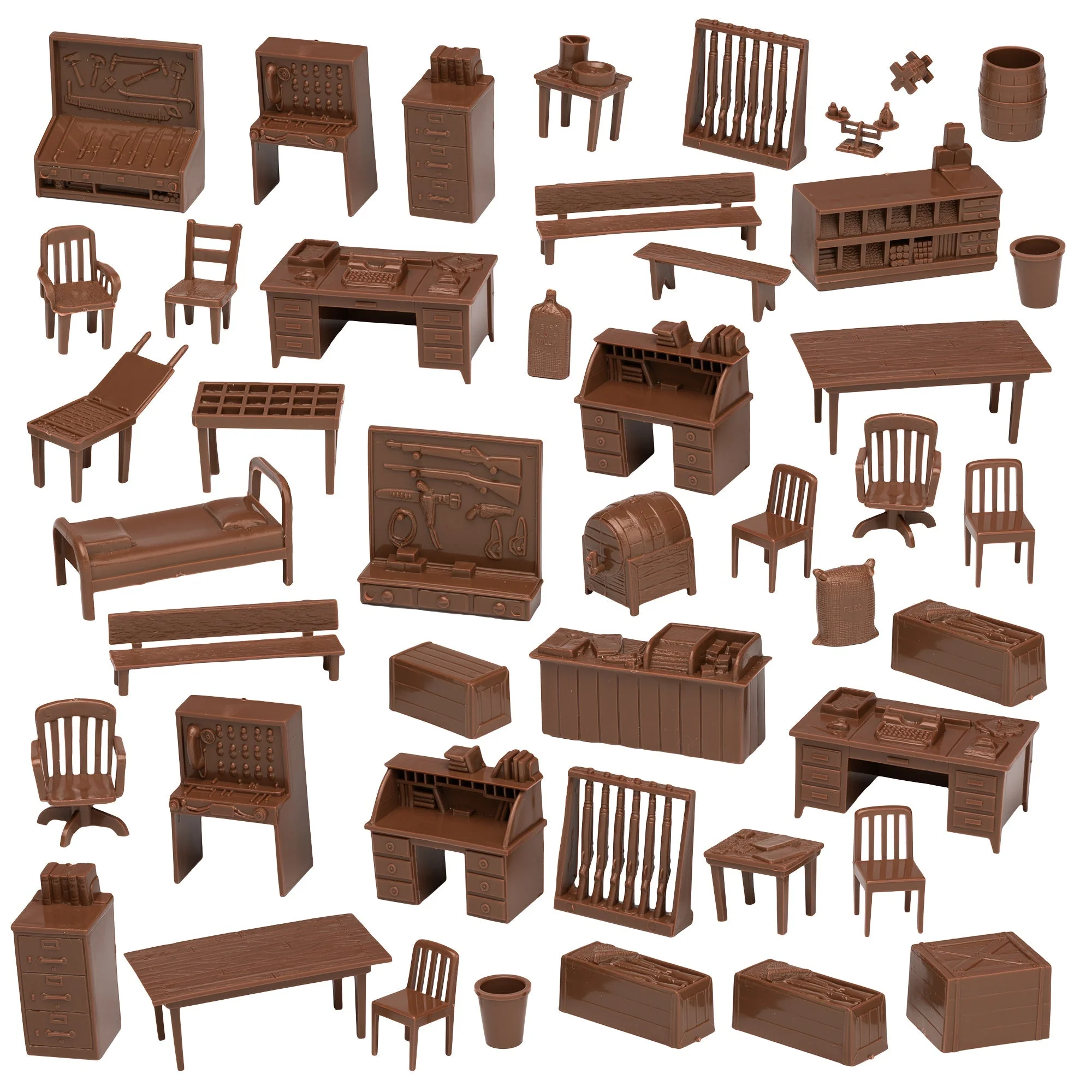 BMC Classic Marx Military Base Camp - Brown 44pc Plastic Army Men Accessories US - Image 3