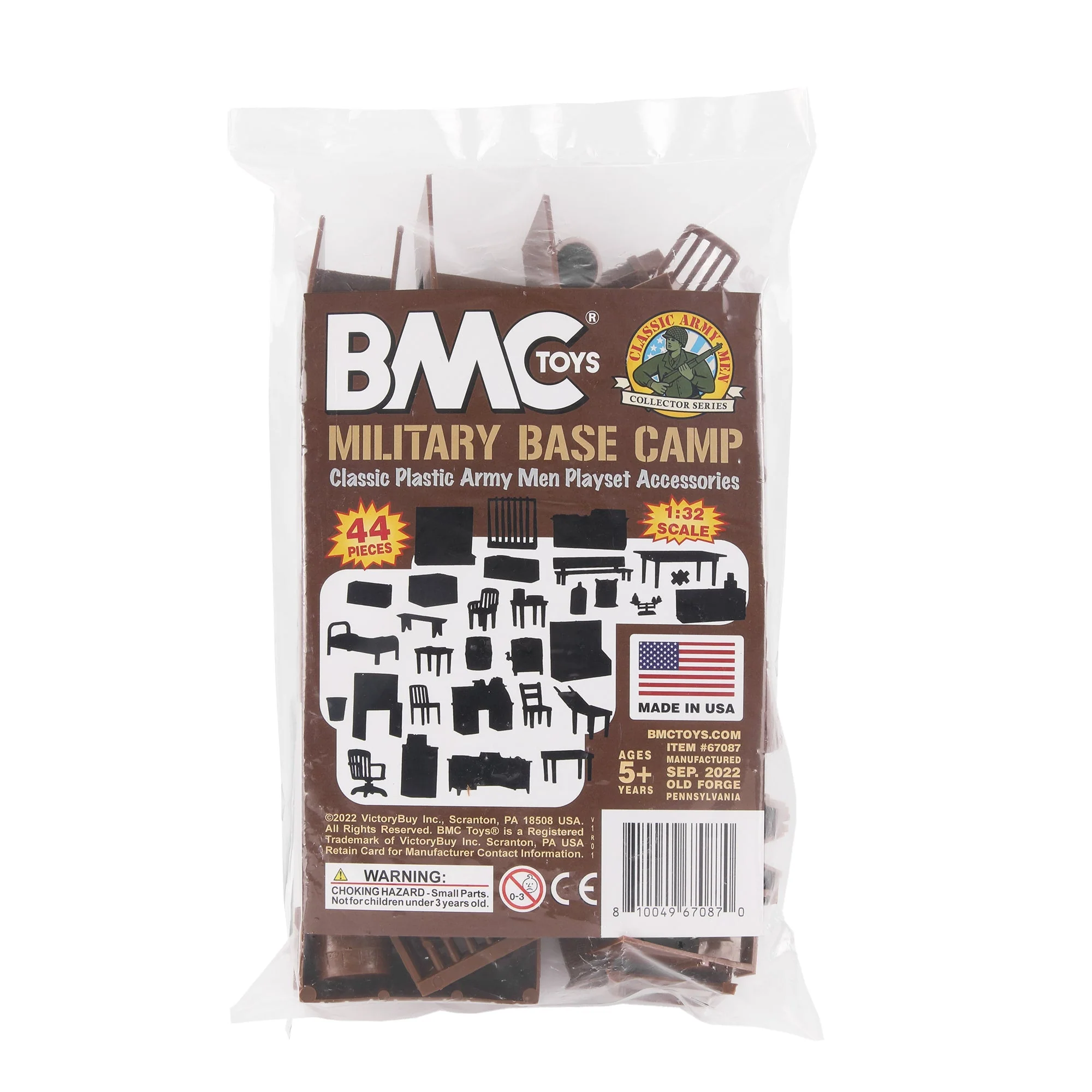 BMC Classic Marx Military Base Camp - Brown 44pc Plastic Army Men Accessories US - Image 6