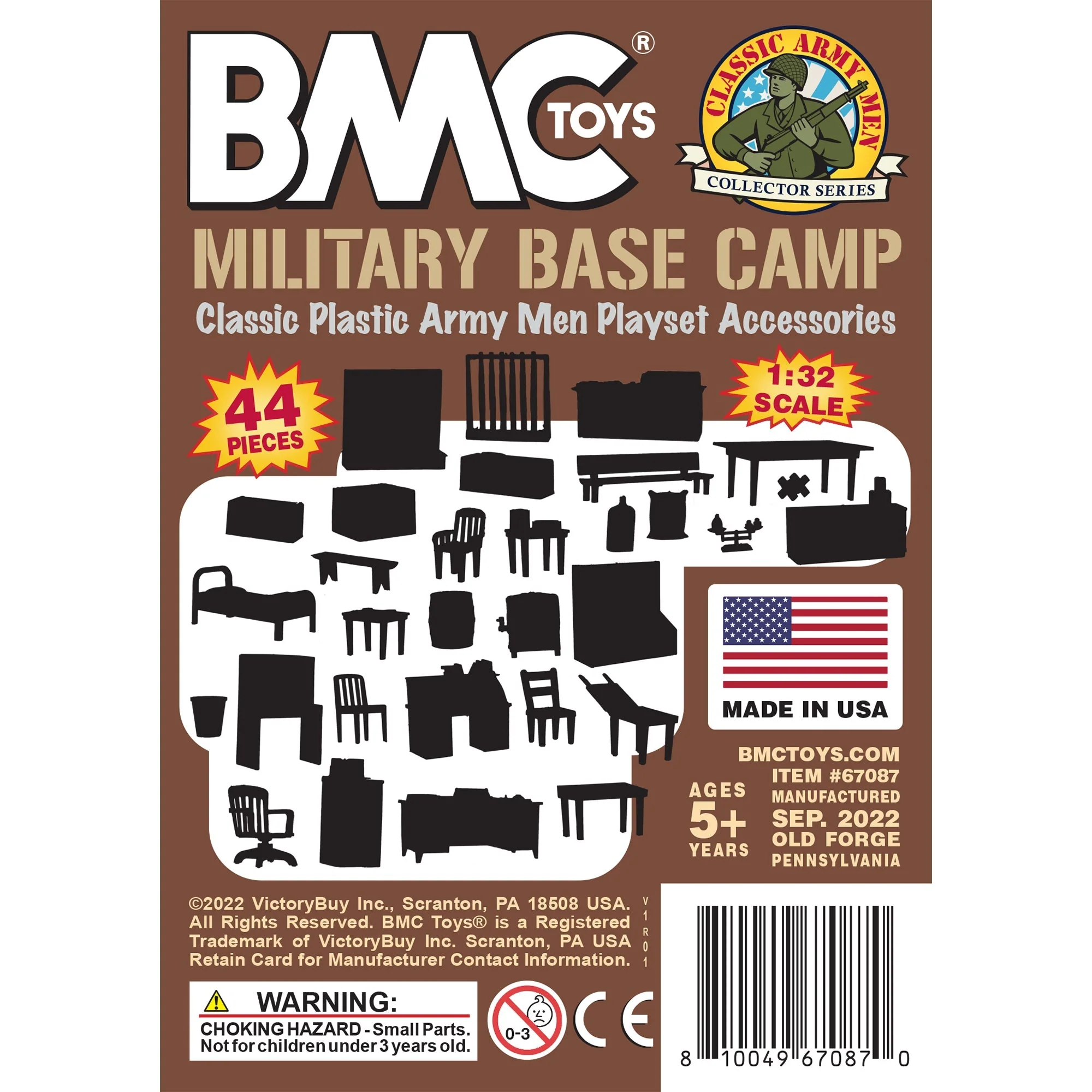 BMC Classic Marx Military Base Camp - Brown 44pc Plastic Army Men Accessories US - Image 7
