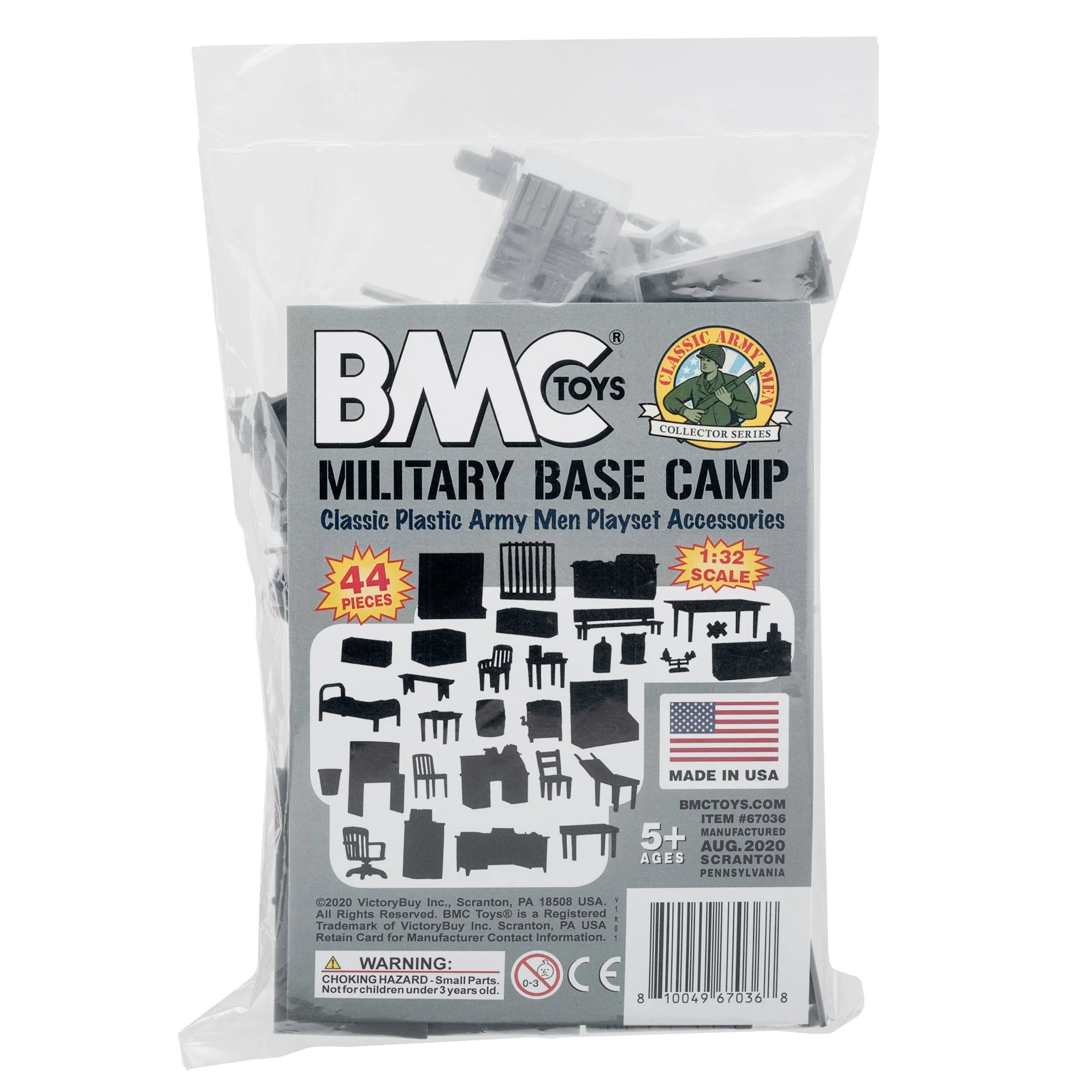 BMC Classic Marx Military Base Camp Gray 44pc Plastic Army Men Playset Accessory - Image 6