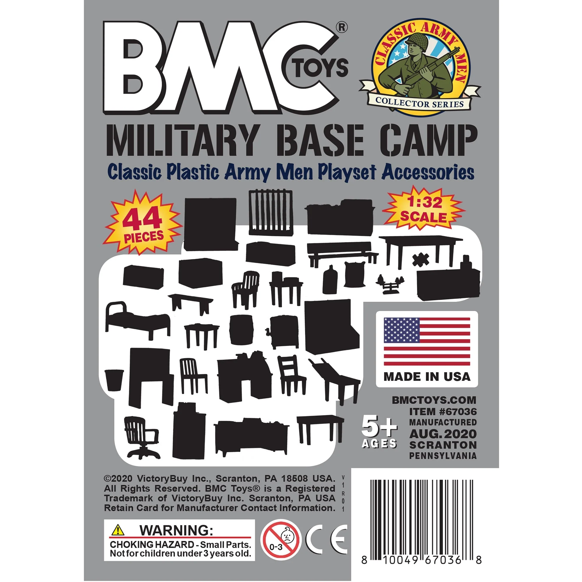 BMC Classic Marx Military Base Camp Gray 44pc Plastic Army Men Playset Accessory - Image 7