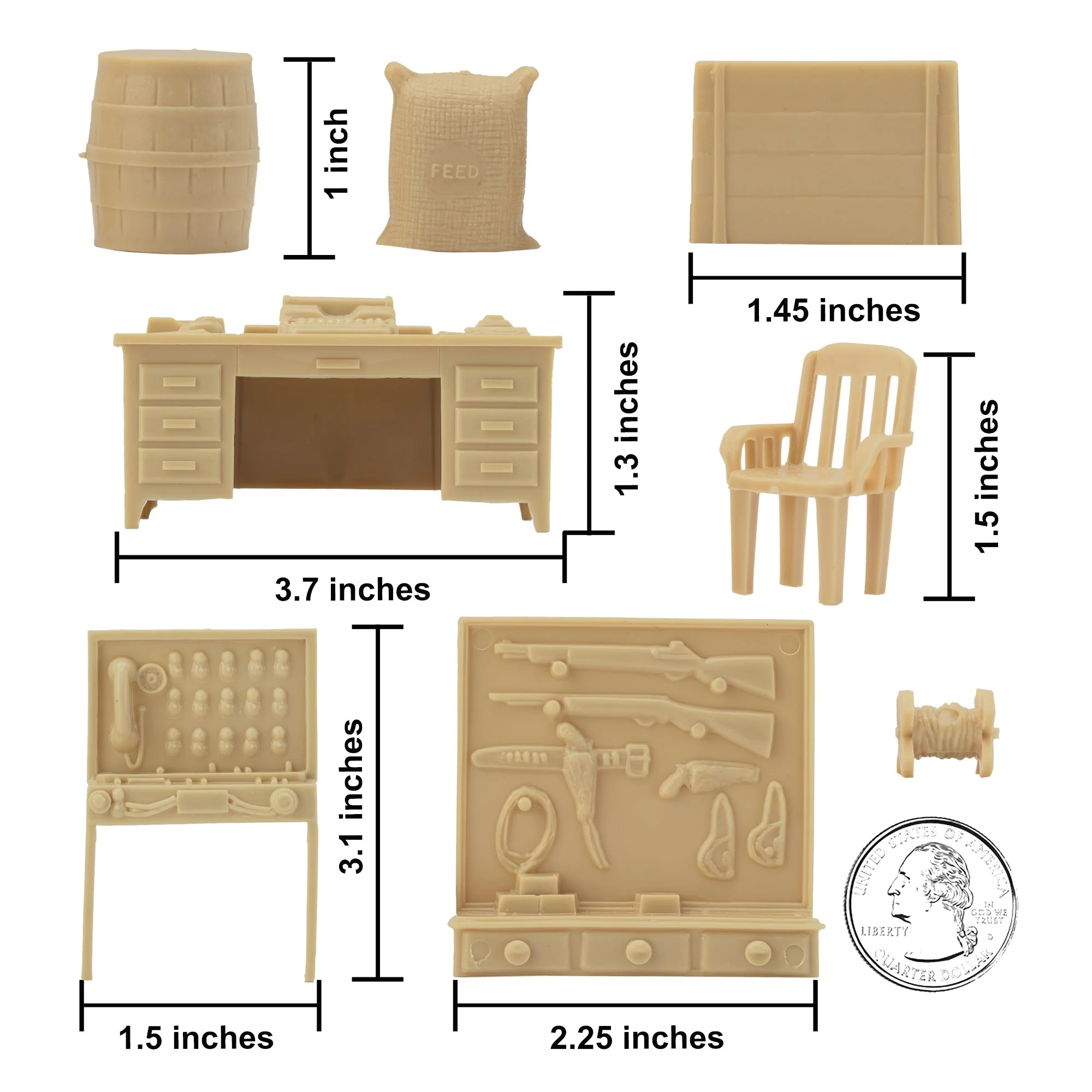 BMC Classic Marx Military Base Camp Tan 44pc Plastic Army Men Playset Accessory - Image 3