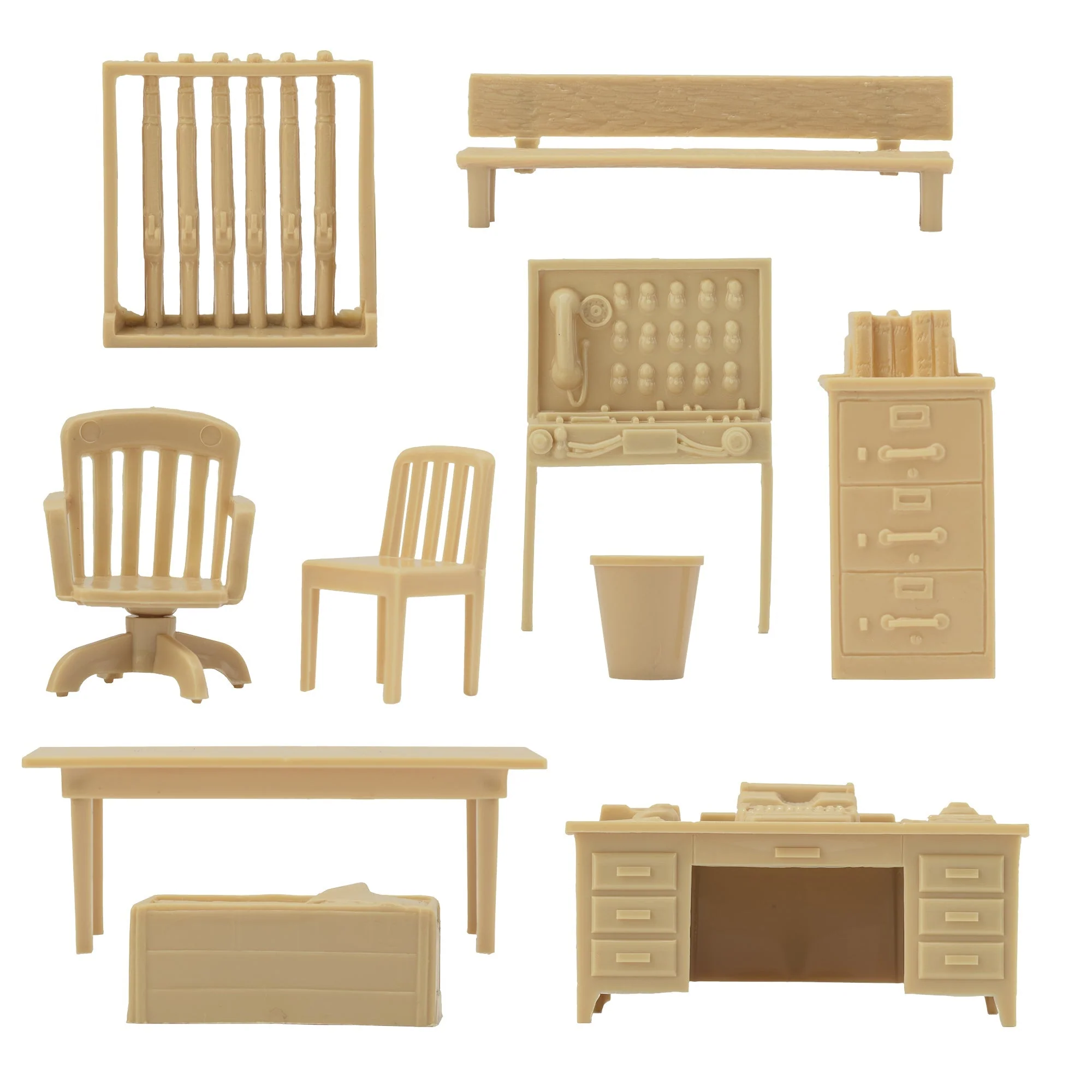 BMC Classic Marx Military Base Camp Tan 44pc Plastic Army Men Playset Accessory - Image 4