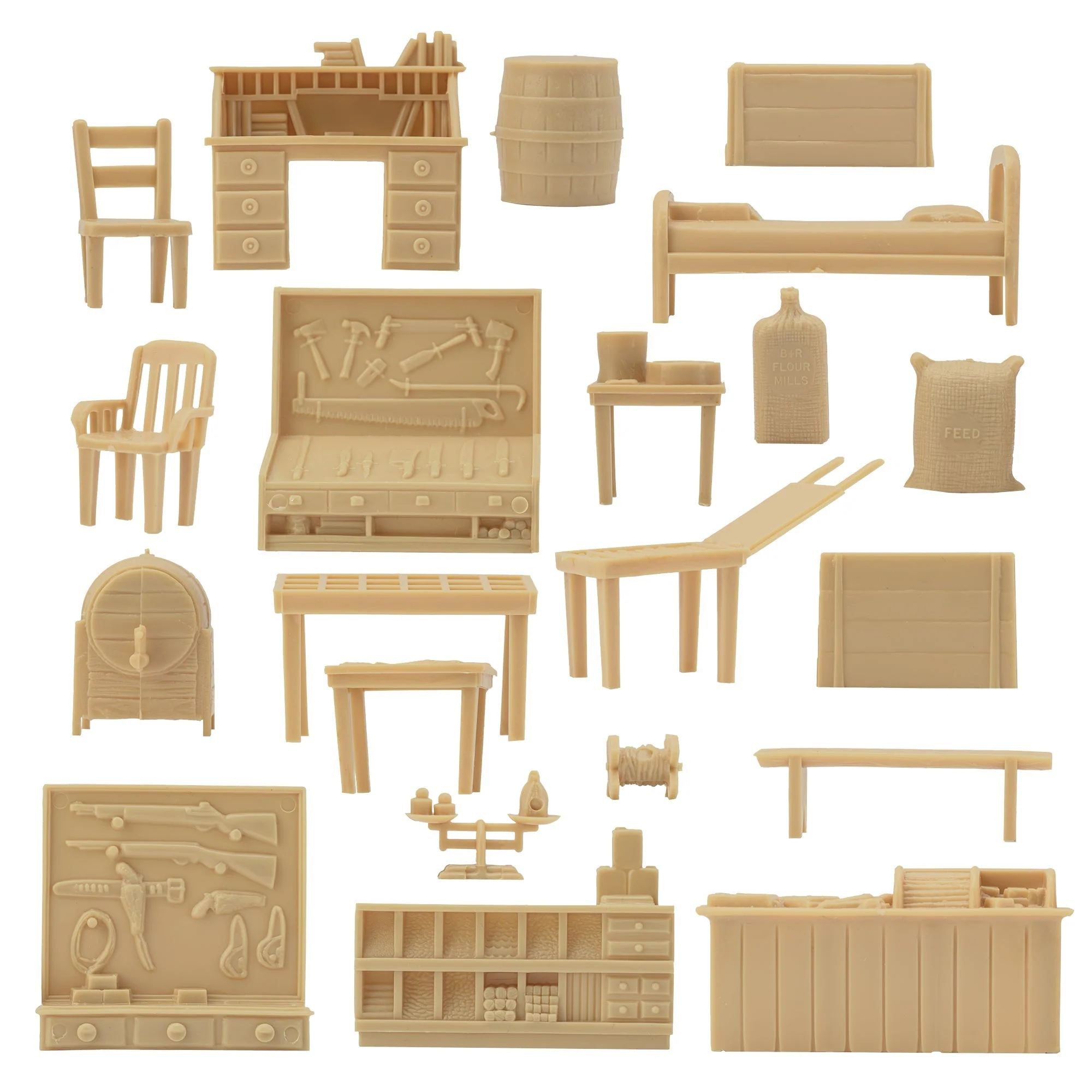 BMC Classic Marx Military Base Camp Tan 44pc Plastic Army Men Playset Accessory - Image 5