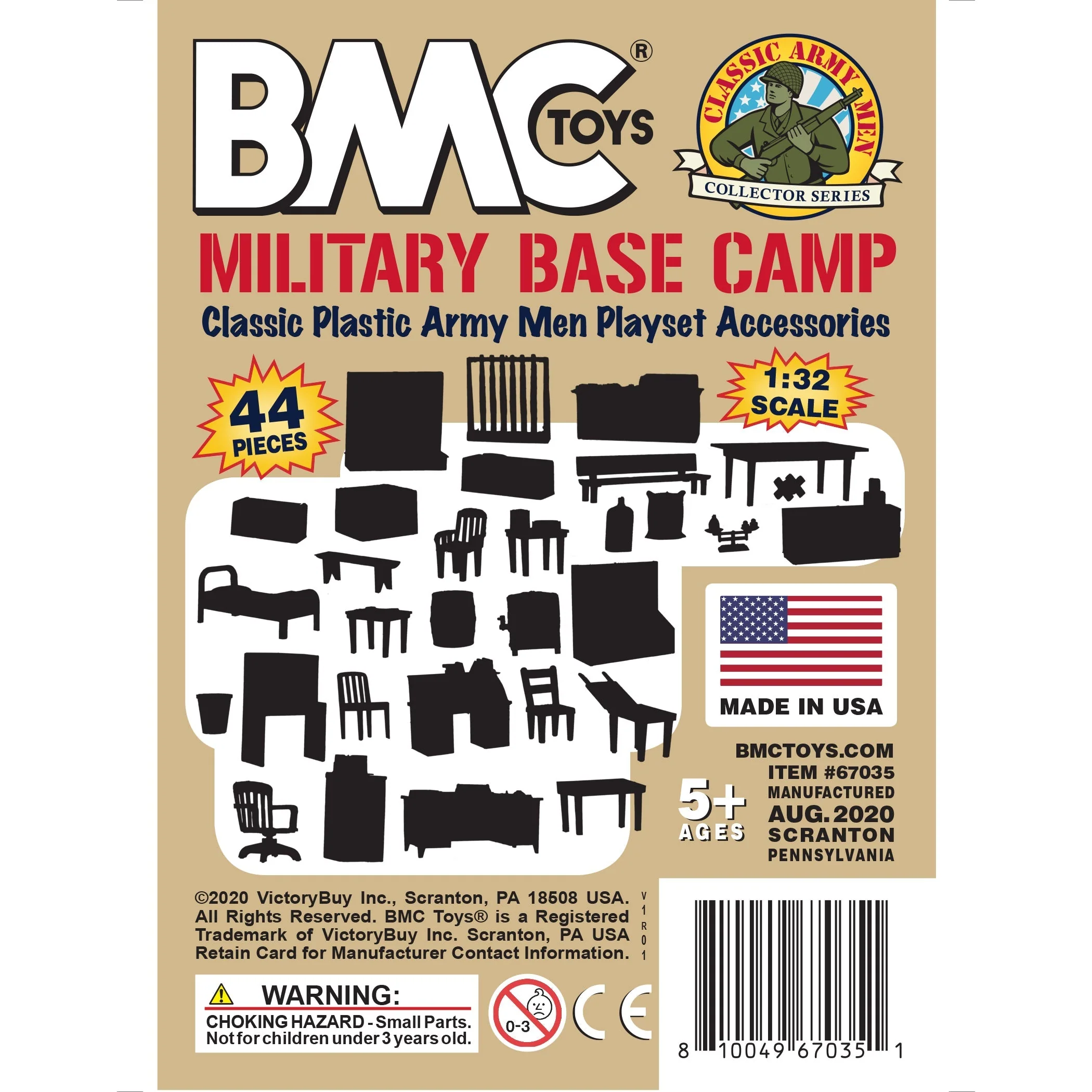 BMC Classic Marx Military Base Camp Tan 44pc Plastic Army Men Playset Accessory - Image 7