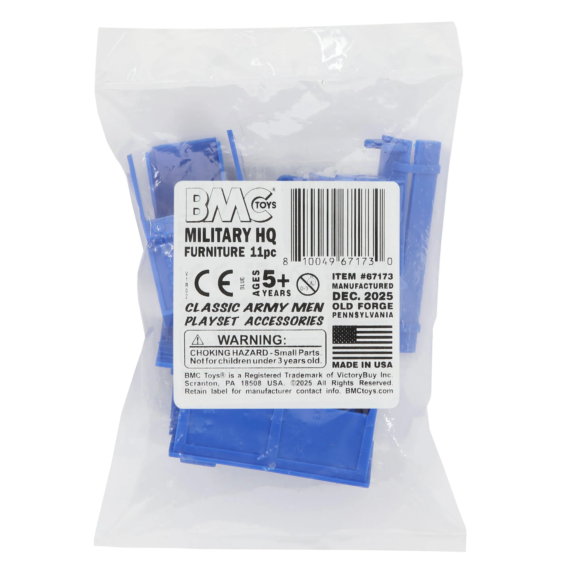 BMC Classic Marx Military HQ Accessories 11pc Plastic Army Men Playset Furniture - Image 3