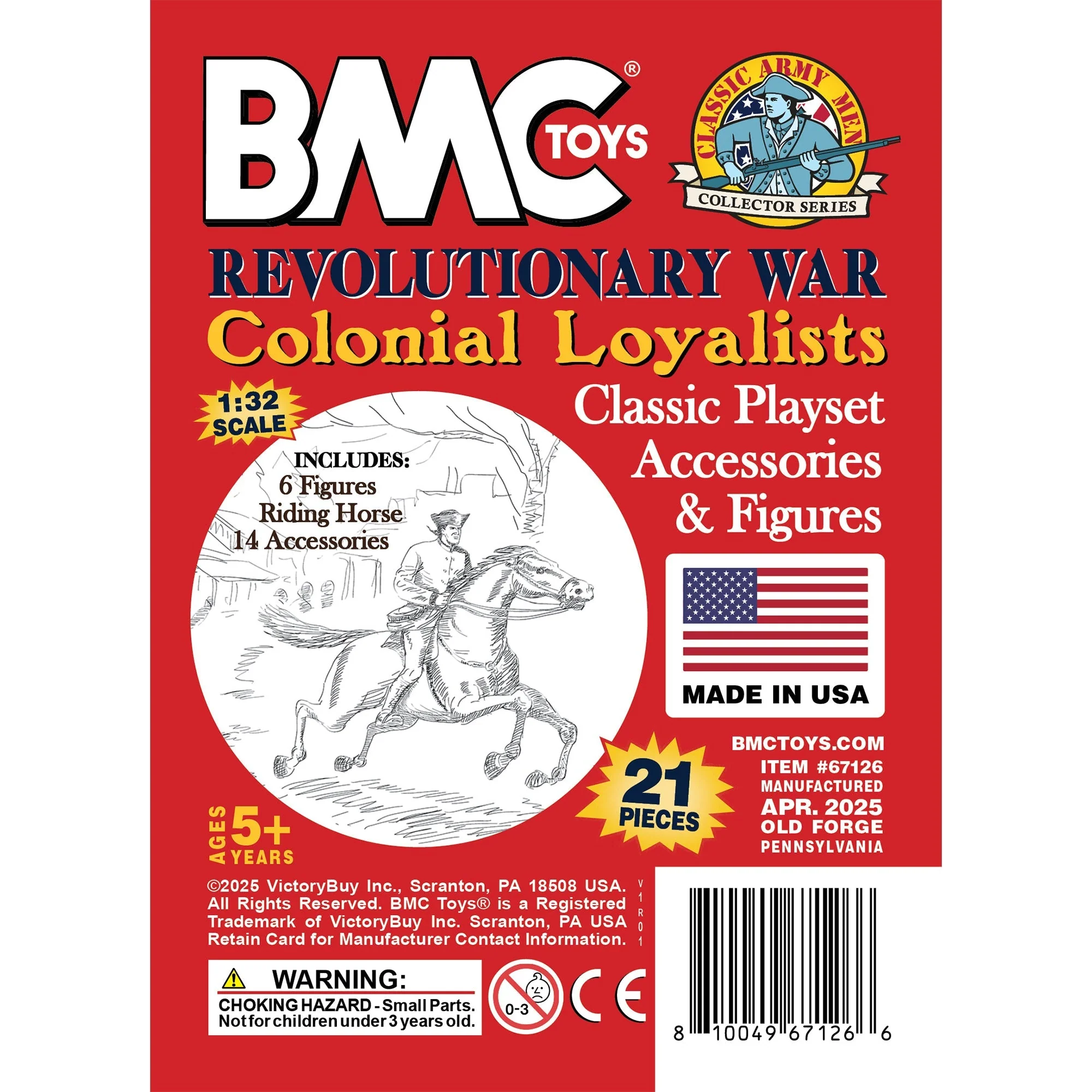 BMC Classic American Colonial British Loyalist - Red 21pc Plastic Figure Playset - Image 9