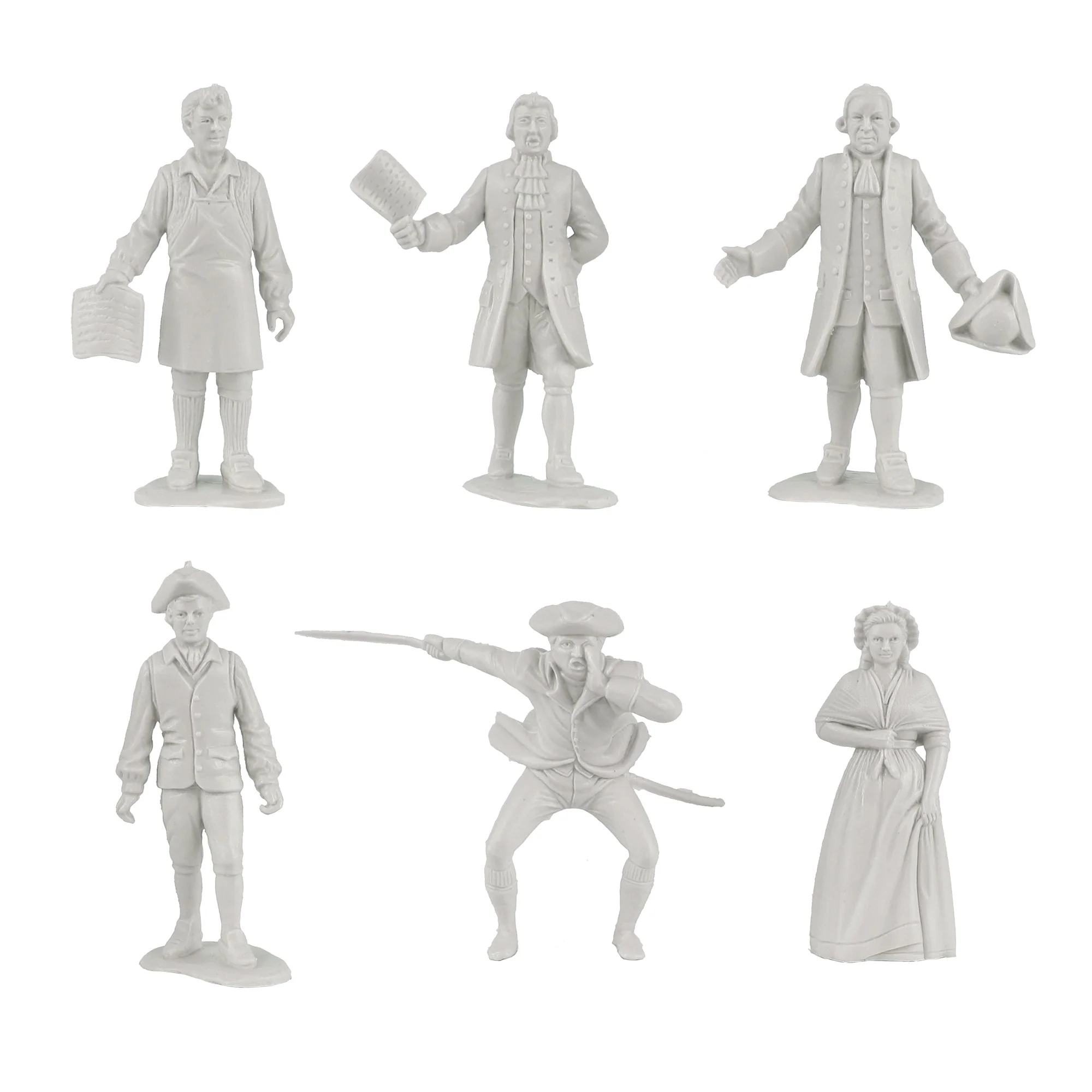 BMC Classic American Revolution Colonists - White 21pc Plastic Figure Playset - Image 4
