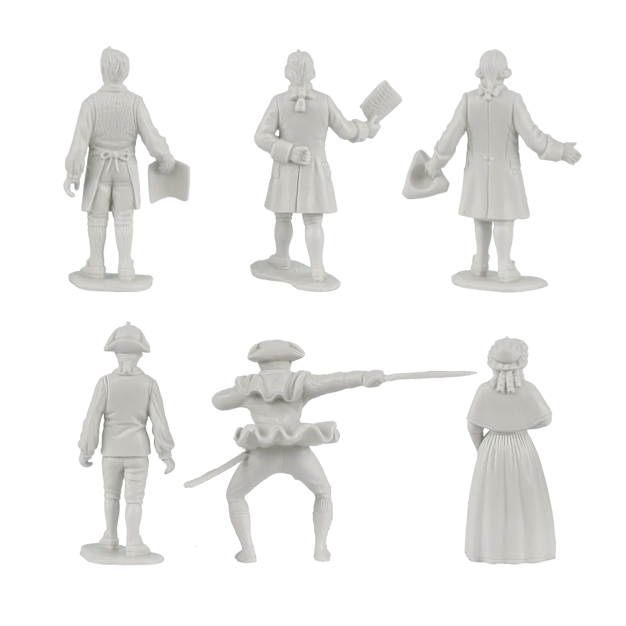 BMC Classic American Revolution Colonists - White 21pc Plastic Figure Playset - Image 6