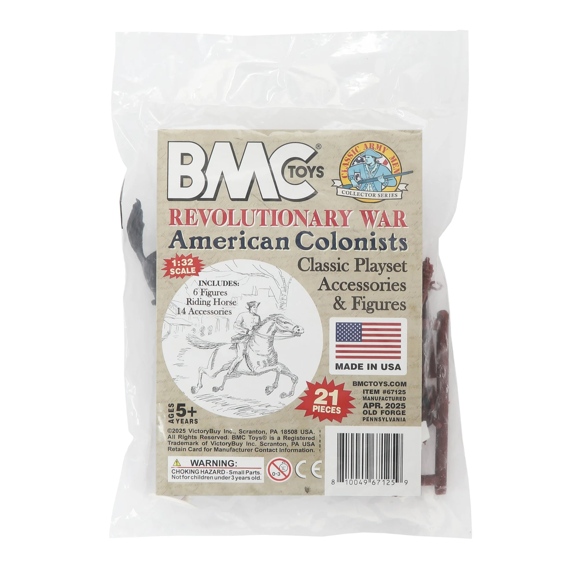 BMC Classic American Revolution Colonists - White 21pc Plastic Figure Playset - Image 8