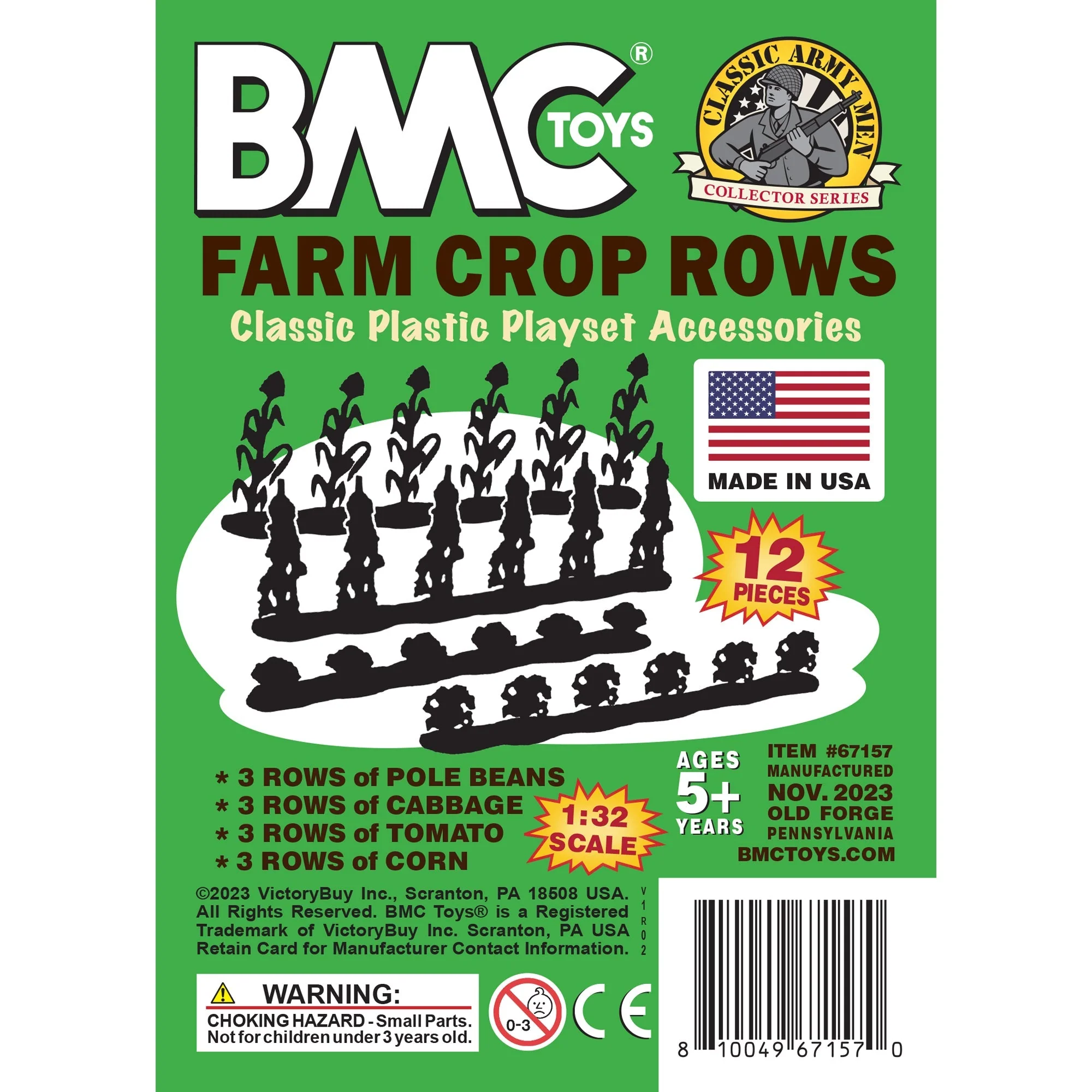 BMC Classic Marx Farm Crop Rows - 12pc Plastic Corn & Vegetable Field Playset US - Image 5