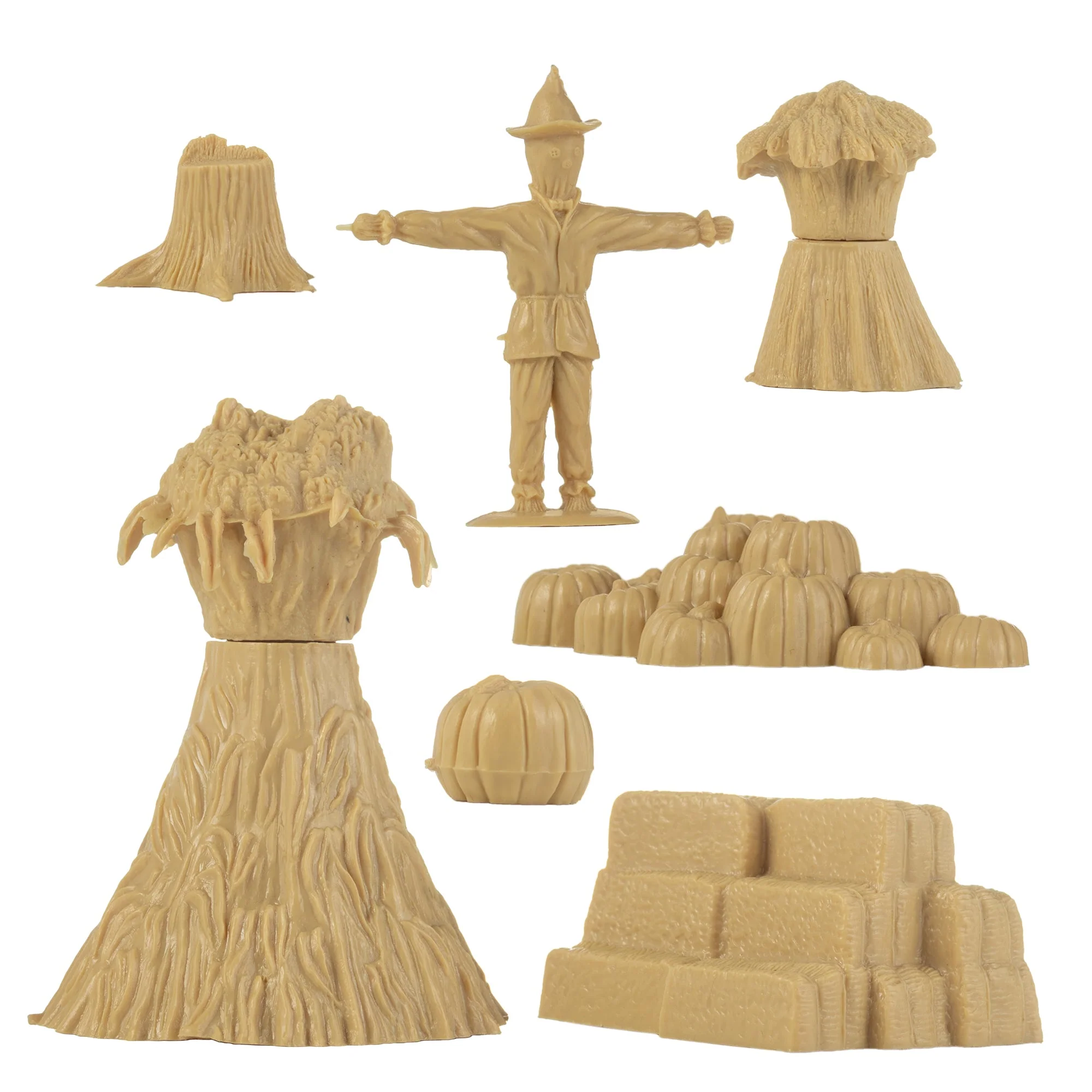 BMC Classic Marx Fall Harvest Crops - 21pc Plastic Corn Hay & Pumpkin Playset - Image 3