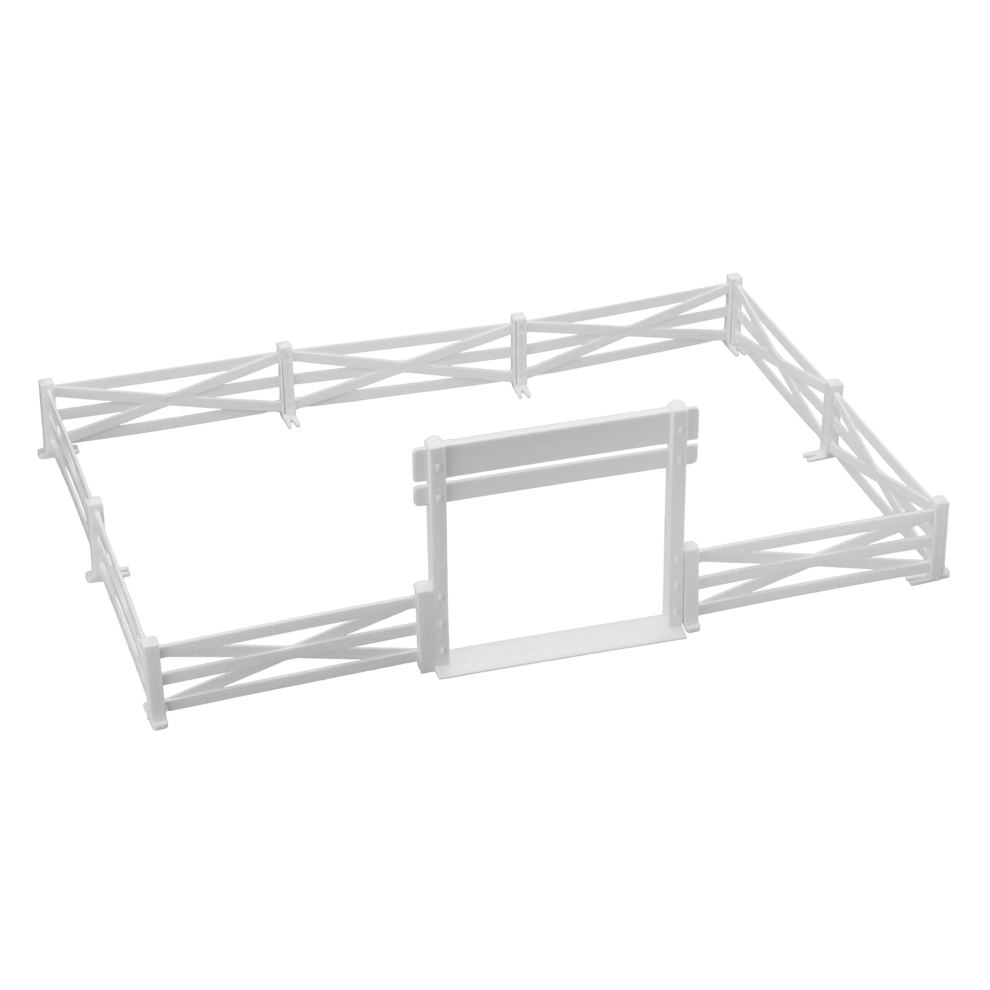 BMC Classic Marx Farm Ranch Fence & Gate - White 10pc Plastic Playset Accessory - Image 3
