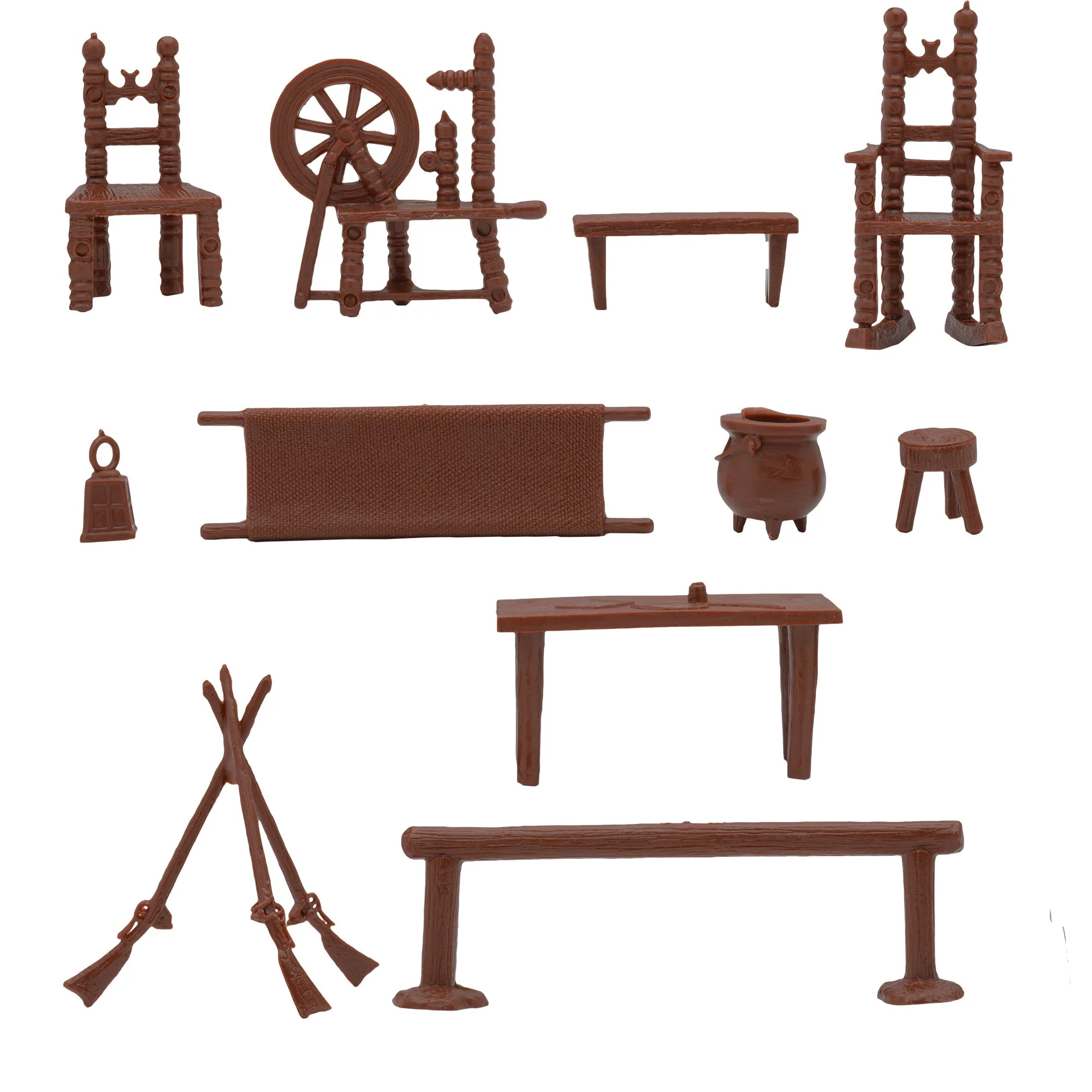 BMC Classic Marx Antique Furniture - 36pc Dollhouse Plastic Playset Accessories - Image 5