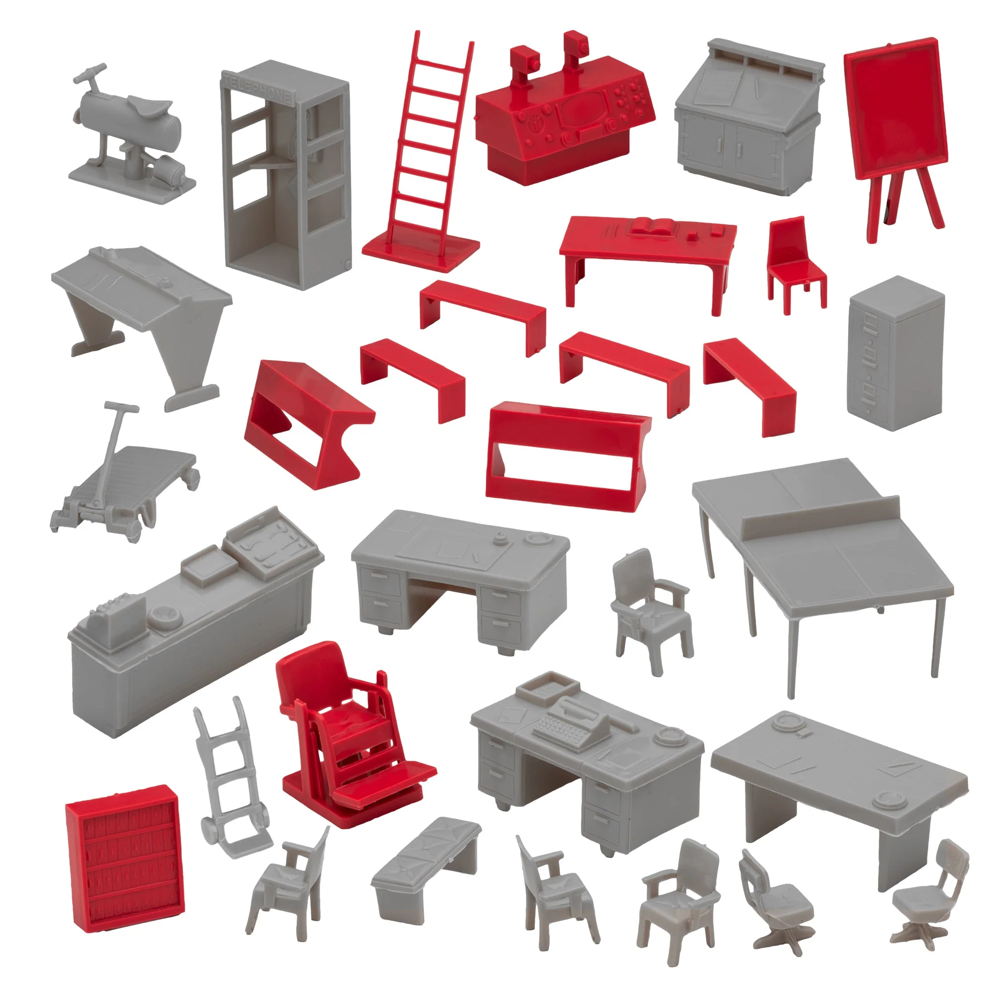 BMC Classic Marx Mid-Century Modern Furniture - 32pc Plastic Playset Accessories - Image 5