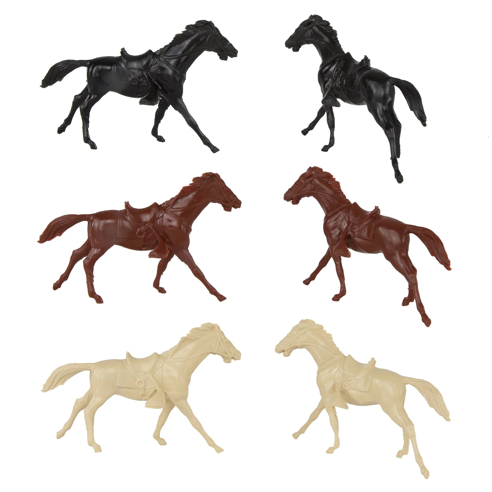 BMC Classic Western Cavalry Horses - 12pc Plastic Figure Playset Accessories - Image 3
