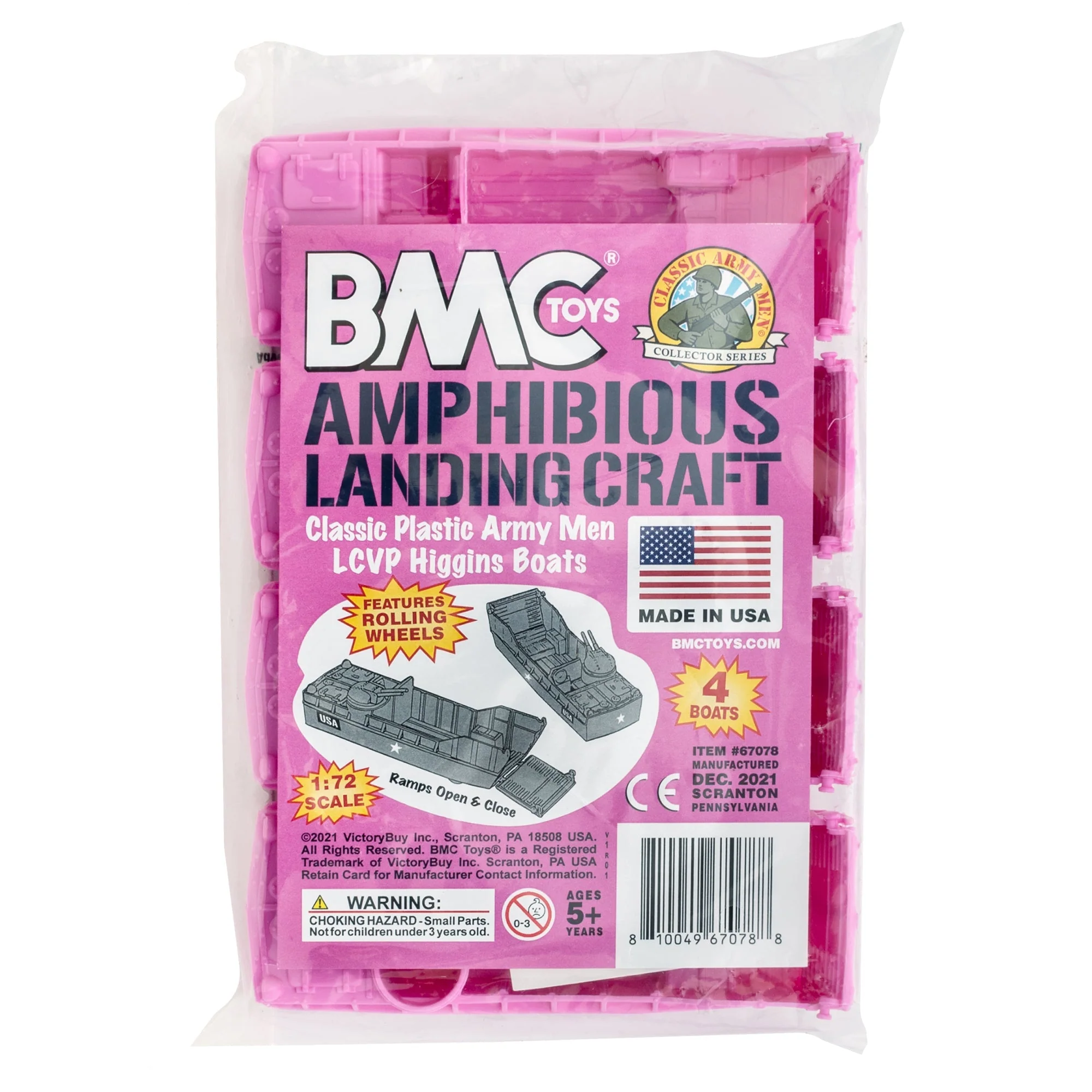 BMC Classic Marx Landing Craft - 4pc Pink Plastic Army Men Boat Vehicles - Image 5