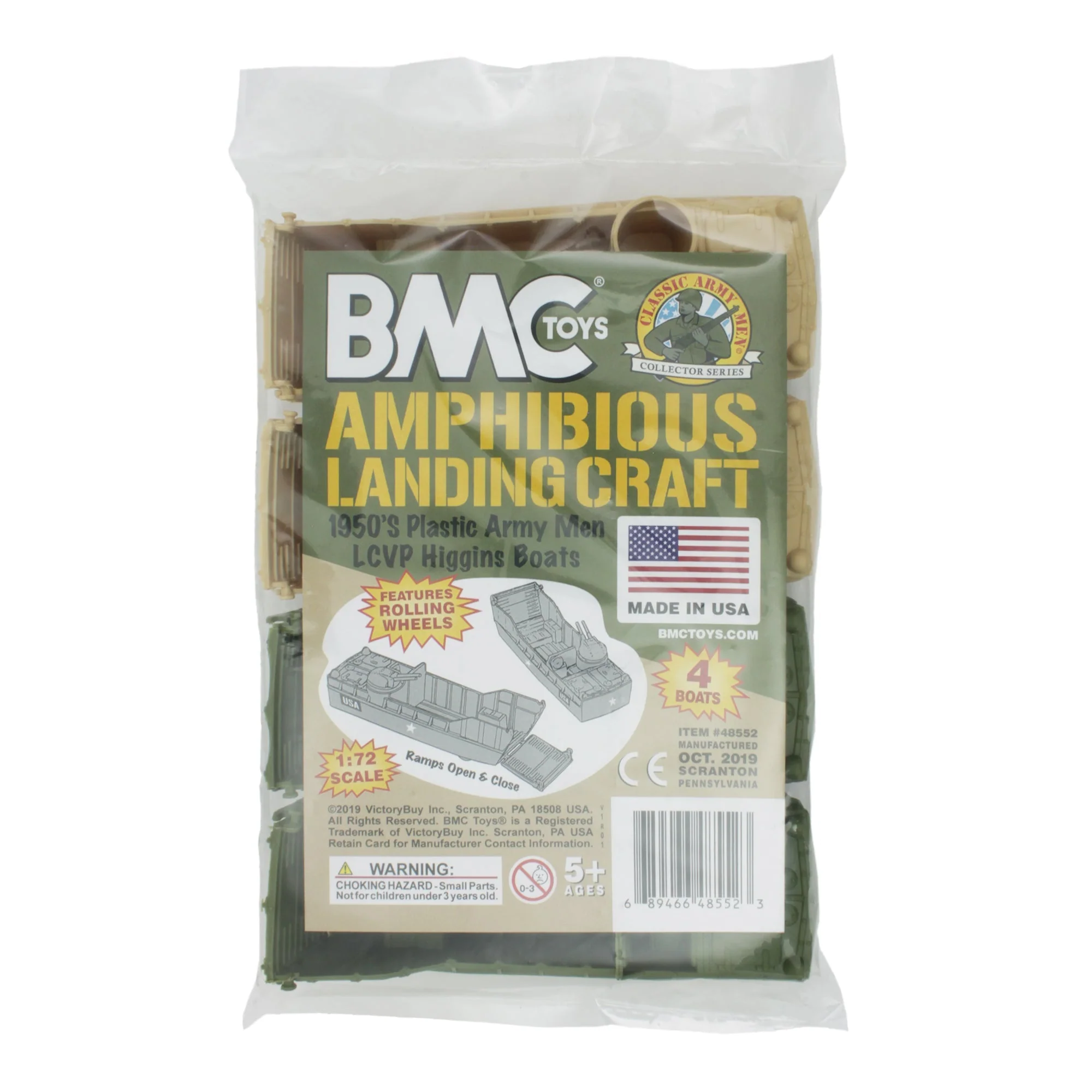 BMC Classic Marx Landing Craft - 4pc Tan vs. OD Green Plastic Army Men Vehicles - Image 8