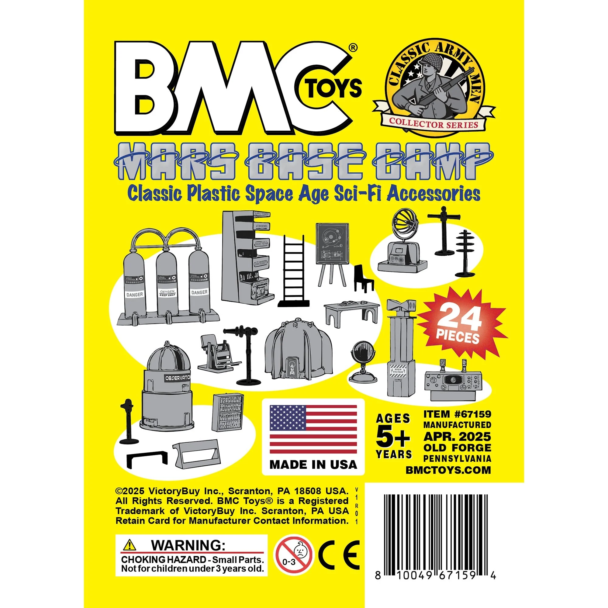 BMC Classic Sci-Fi Mars Base Camp 24pc Plastic Army Men Space Accessory Playset - Image 8