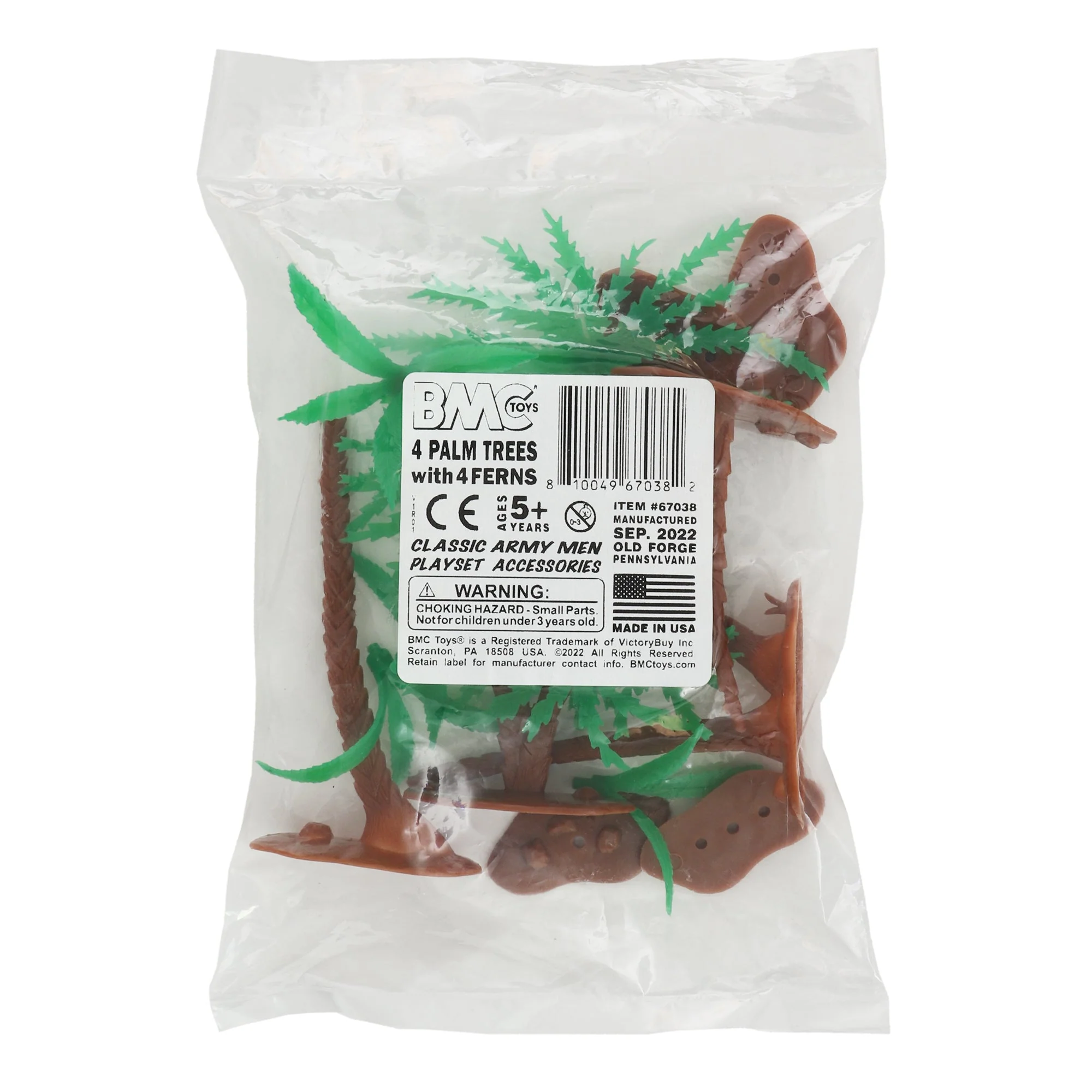 BMC Classic Marx Palm Trees & Jungle Ferns - 8pc Plastic Playset Accessories - Image 4