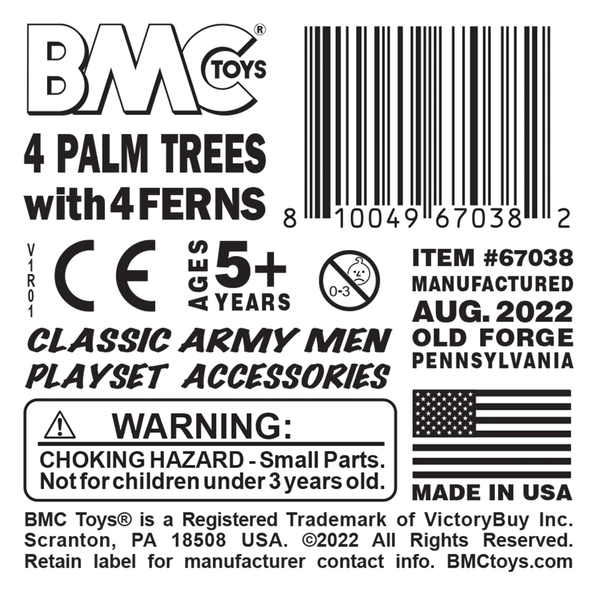 BMC Classic Marx Palm Trees & Jungle Ferns - 8pc Plastic Playset Accessories - Image 5