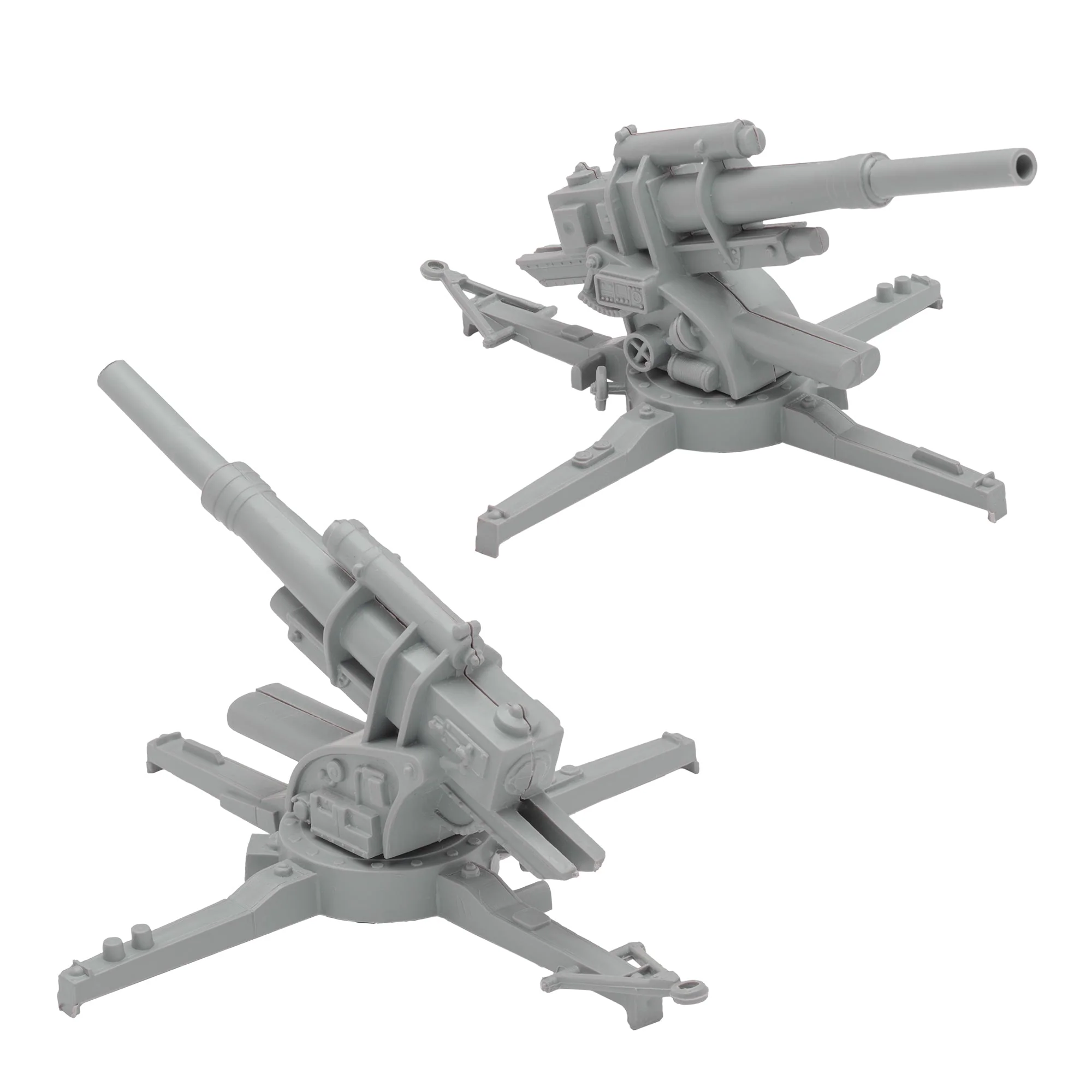 BMC Classic WW2 German 88mm Artillery - 2pc Gray Plastic Army Men Accessories - Image 3