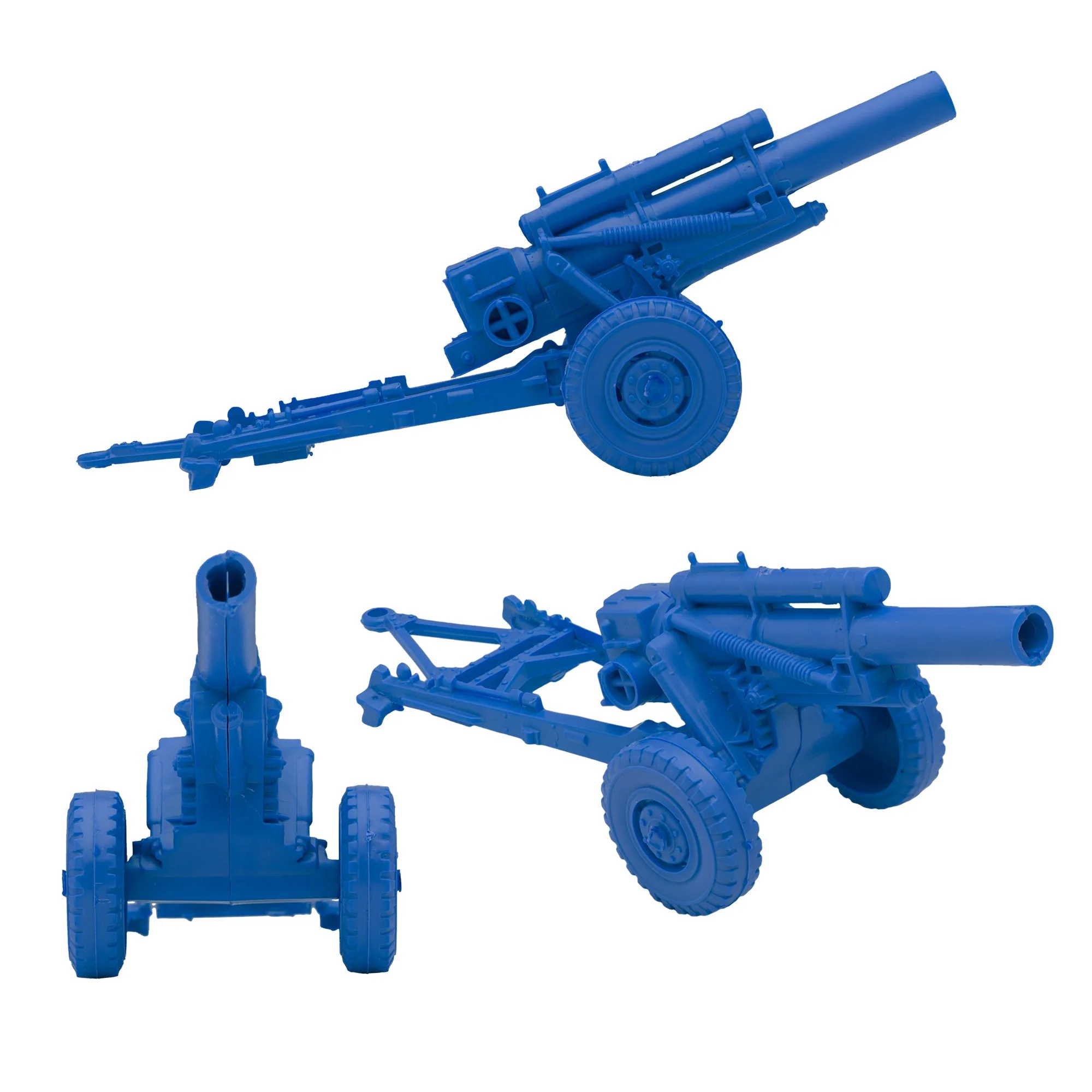 BMC Classic Marx US Military Howitzers Blue 3pc Plastic Army Men Field Artillery - Image 5