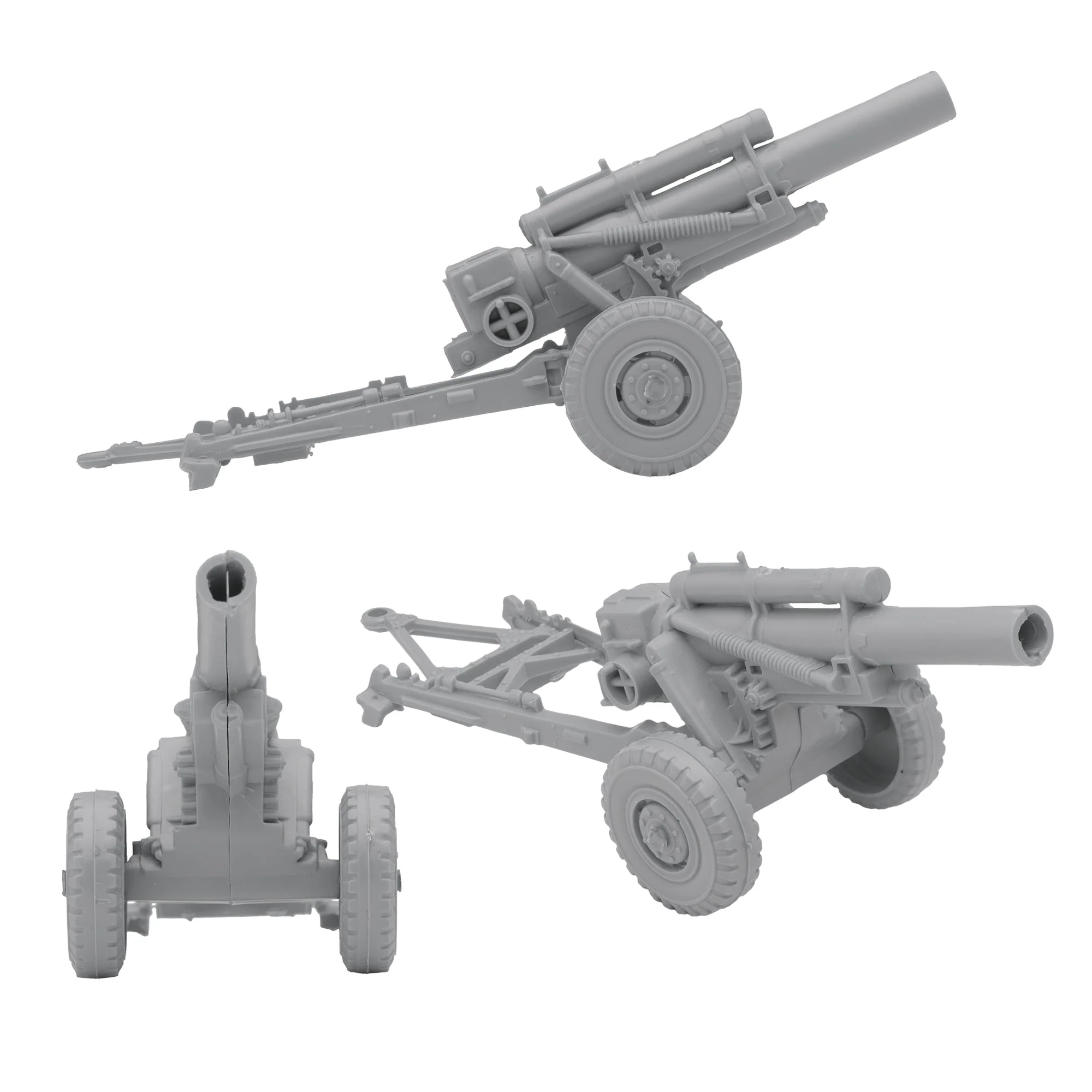BMC Classic Marx US Military Howitzers Gray 3pc Plastic Army Men Field Artillery - Image 3
