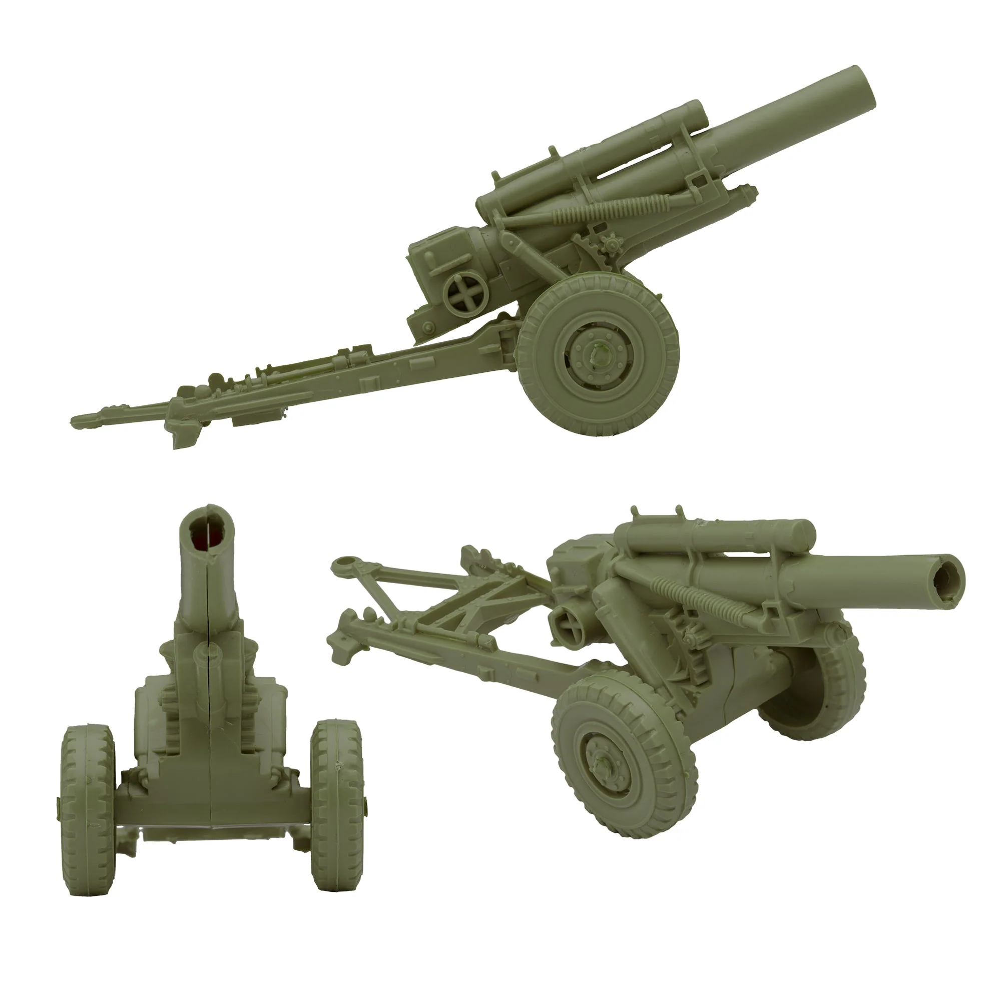 BMC Classic Marx US Military Howitzers OD 3pc Plastic Army Men Field Artillery - Image 5