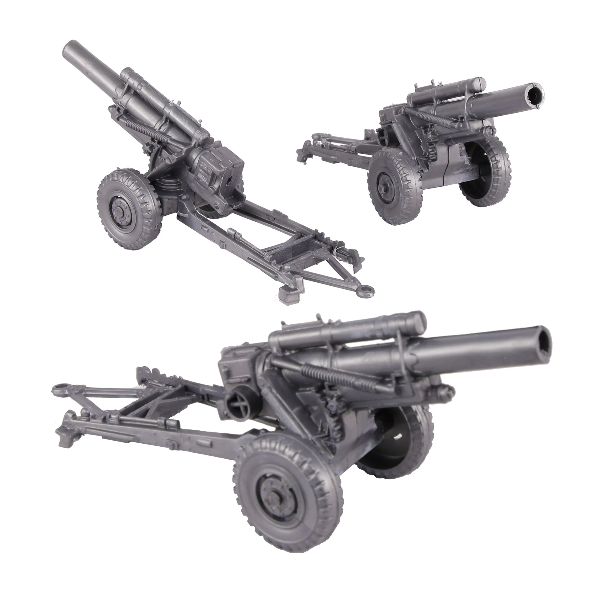 BMC Classic Marx US Military Howitzers Silver 3 Plastic Army Men Field Artillery - Image 3