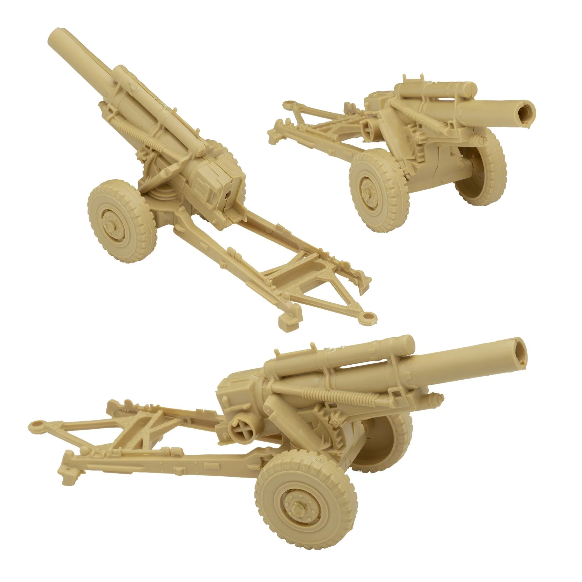 BMC Classic Marx US Military Howitzers Tan 3pc Plastic Army Men Field Artillery - Image 5
