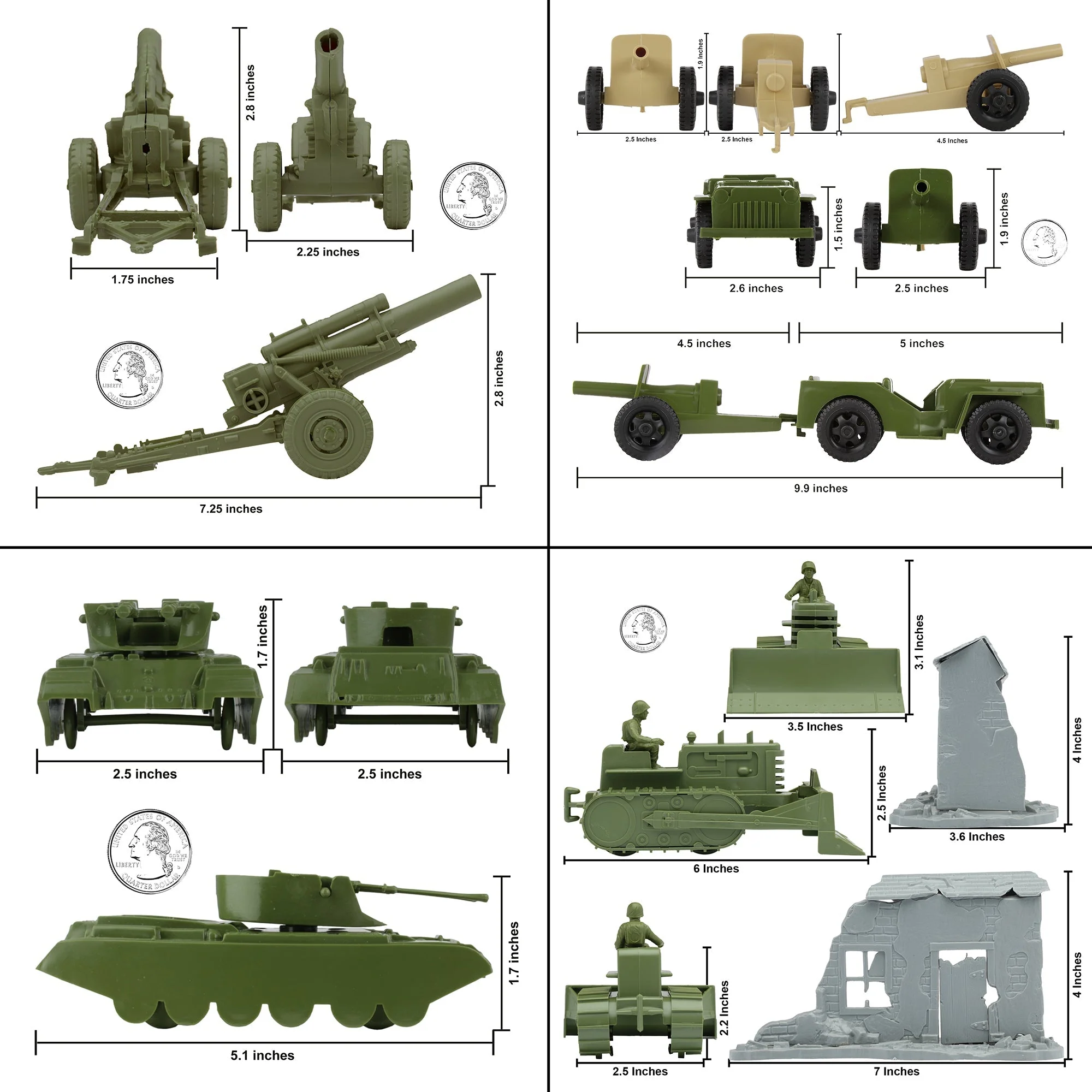 BMC Classic WWII Pacific Theater Battle 134pc Plastic Army Men Playset US Made - Image 6
