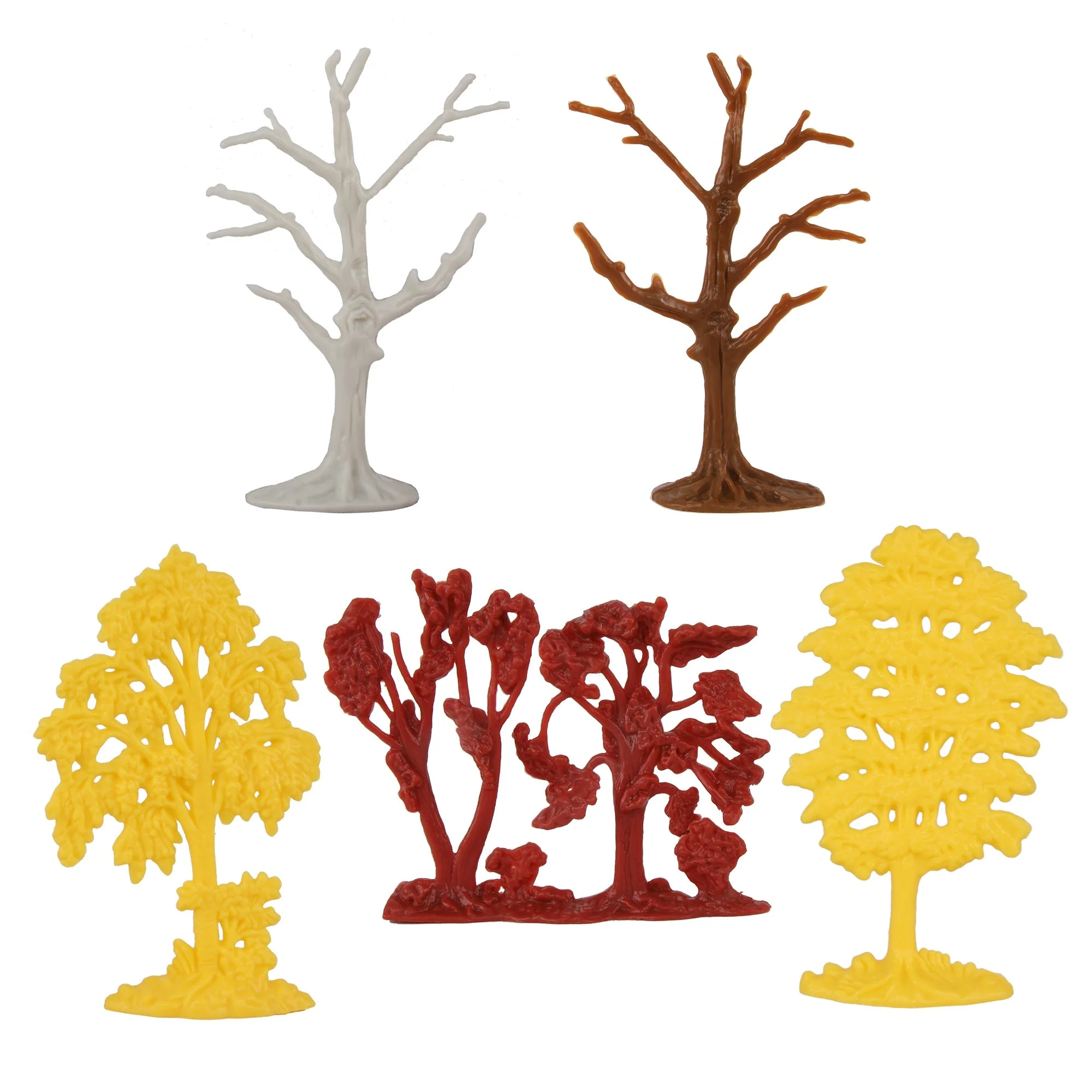 BMC CTS Fall Woodland Forest Trees - 8pc Plastic Playset Diorama Accessories - Image 3