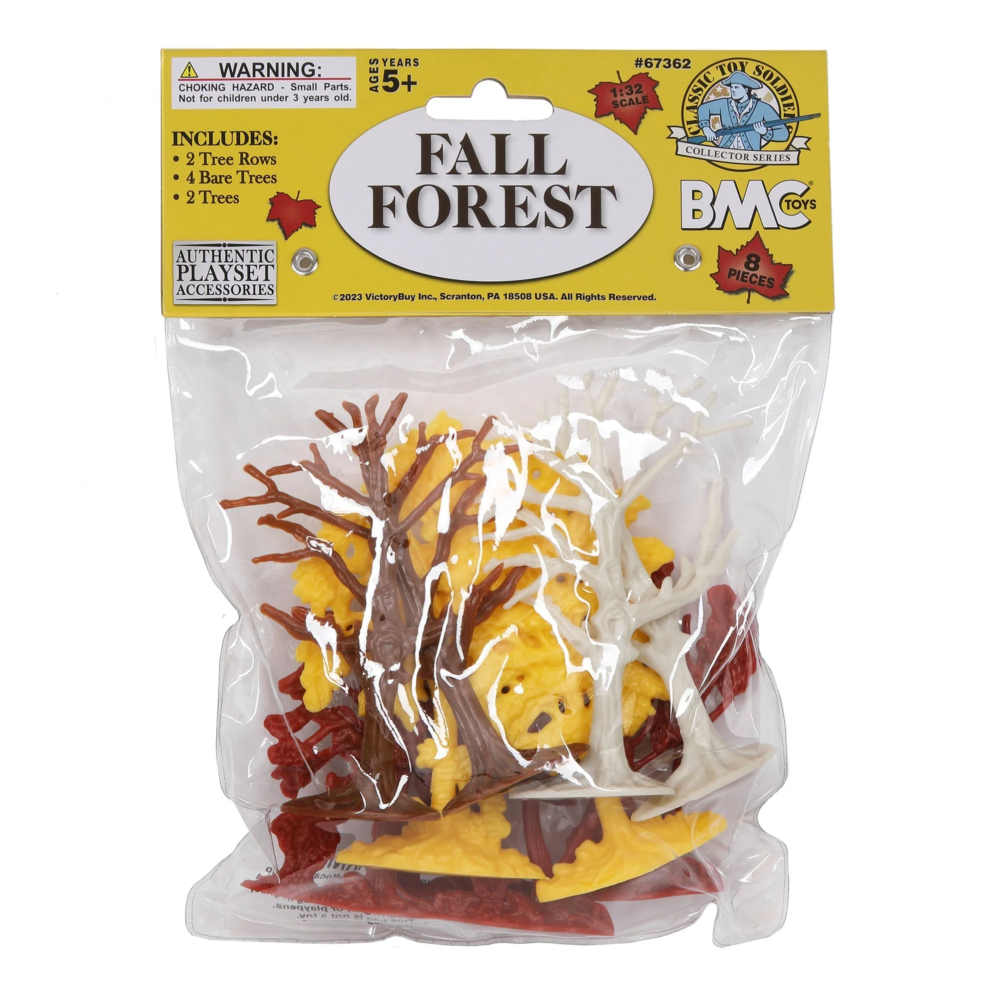 BMC CTS Fall Woodland Forest Trees - 8pc Plastic Playset Diorama Accessories - Image 4