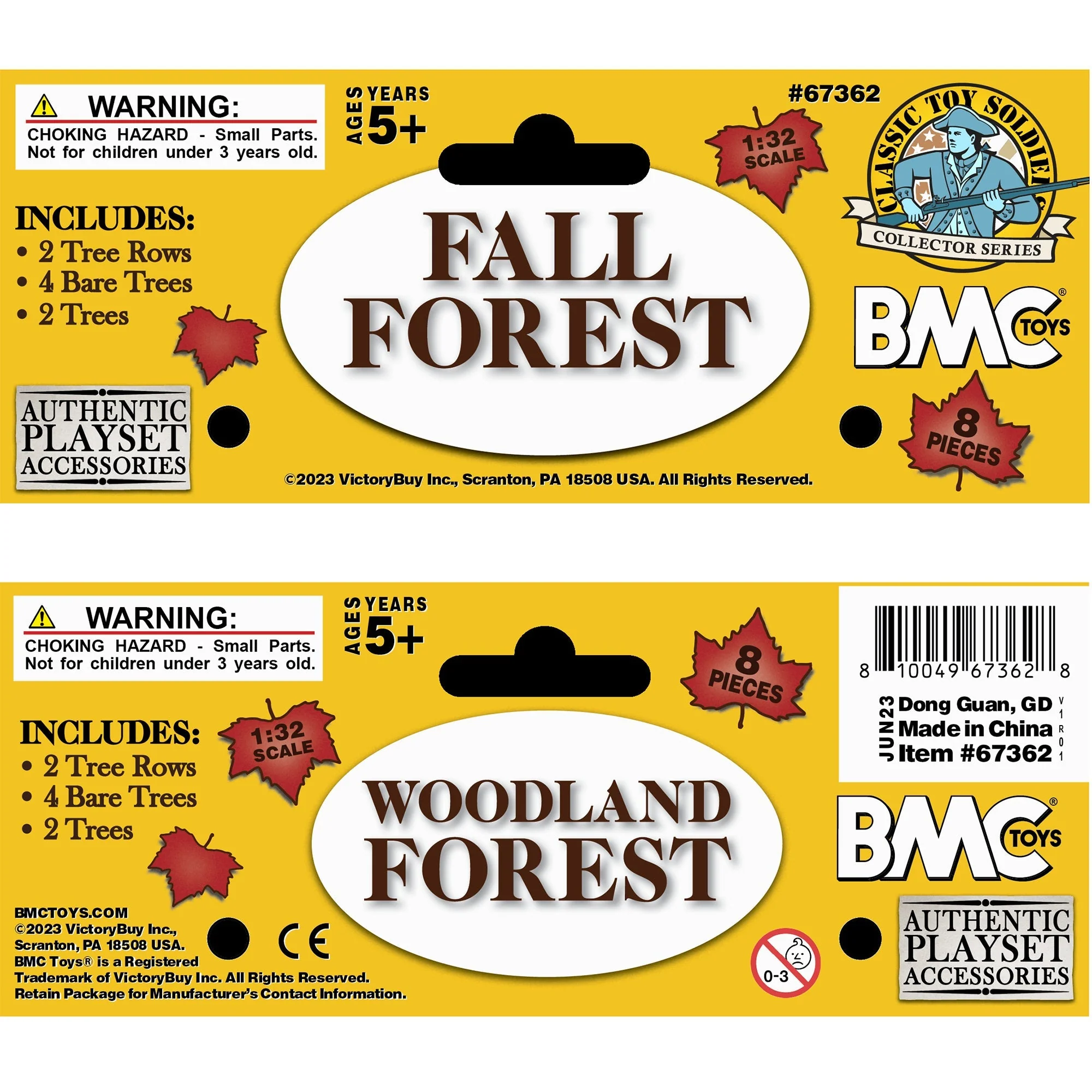 BMC CTS Fall Woodland Forest Trees - 8pc Plastic Playset Diorama Accessories - Image 5
